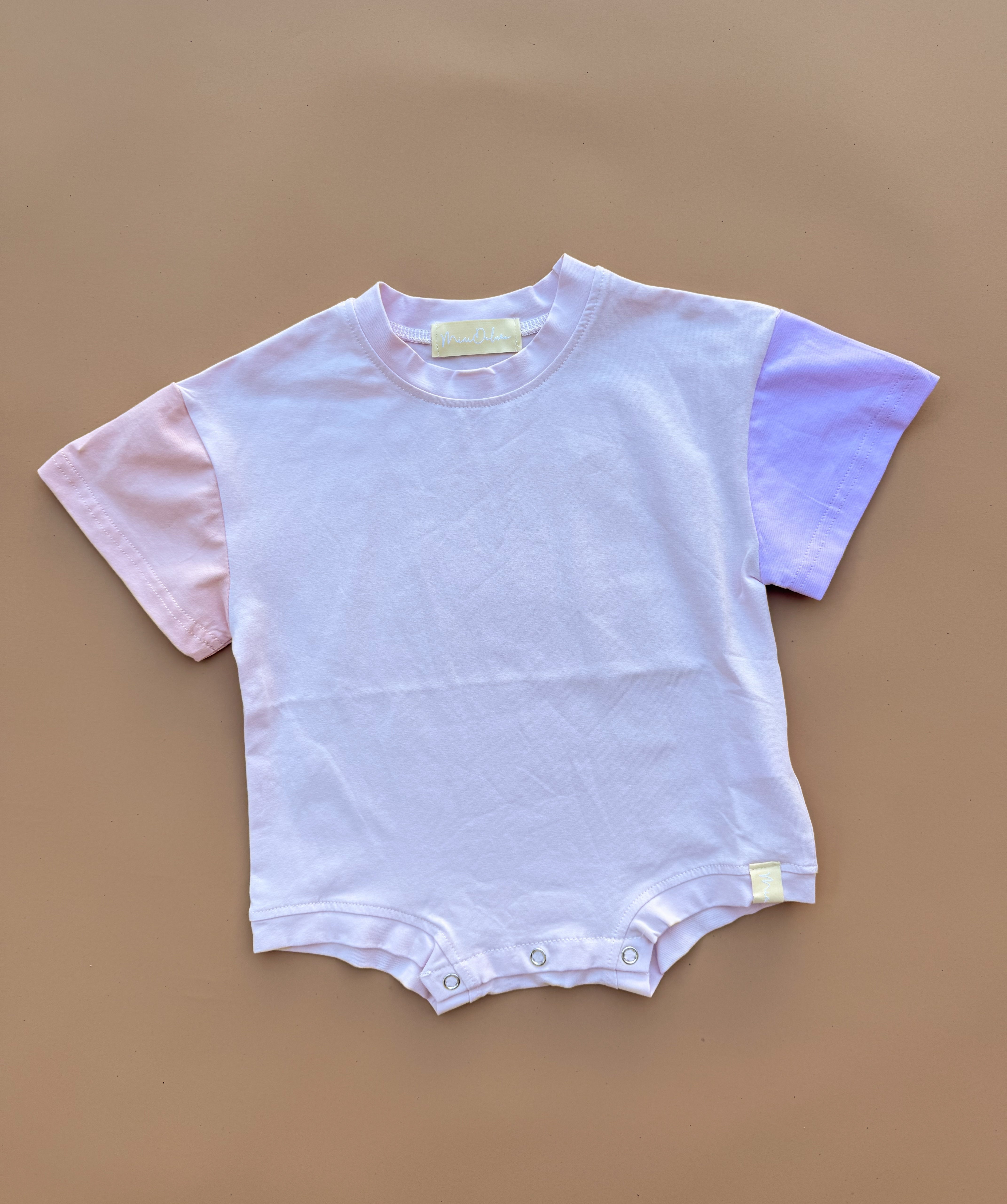 Colour Block Tee Romper - Pinks