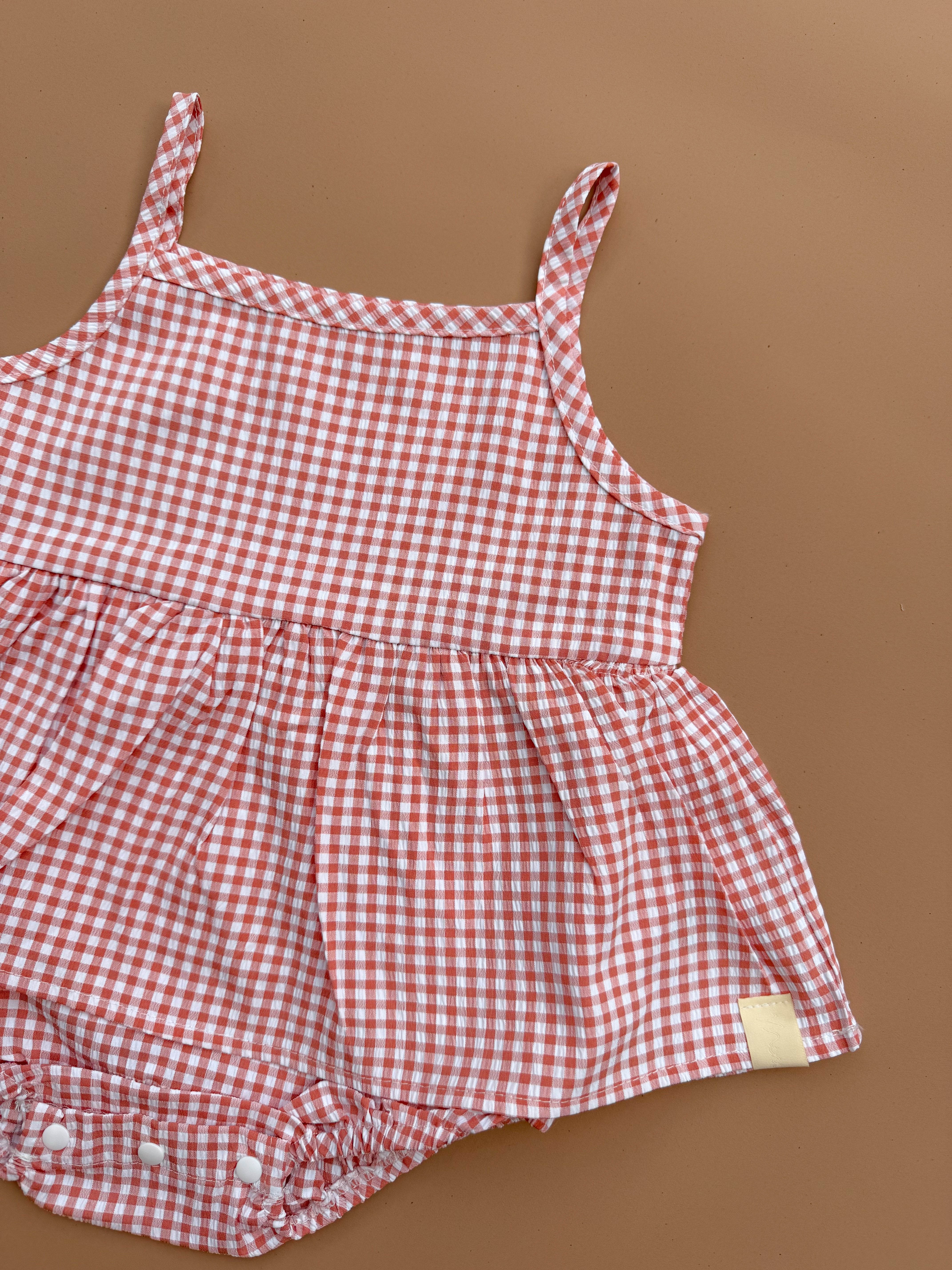 Zoe Romper - Strawberry Gingham