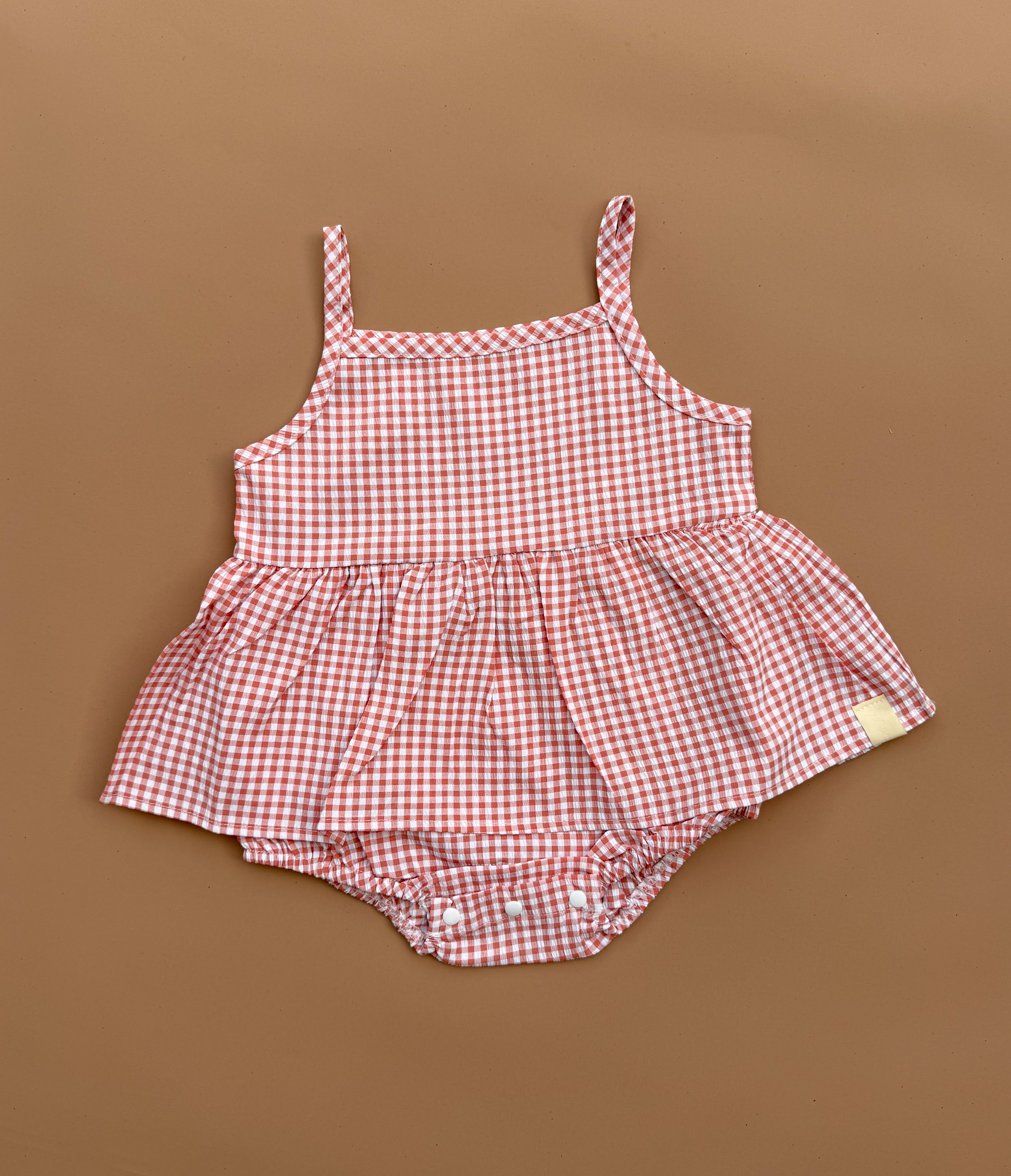 Zoe Romper - Strawberry Gingham