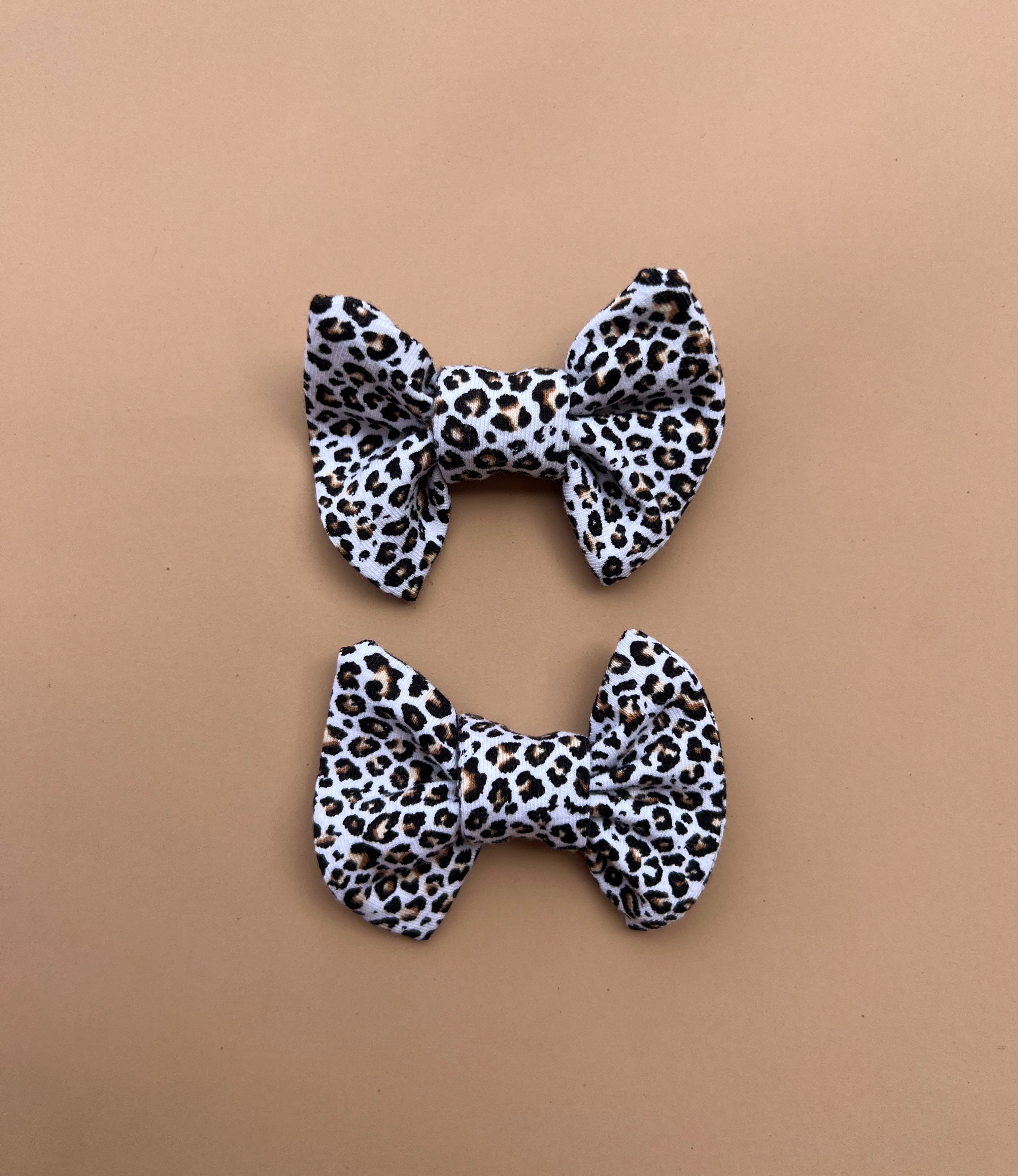 Bow Clip Set - Mini Leopard