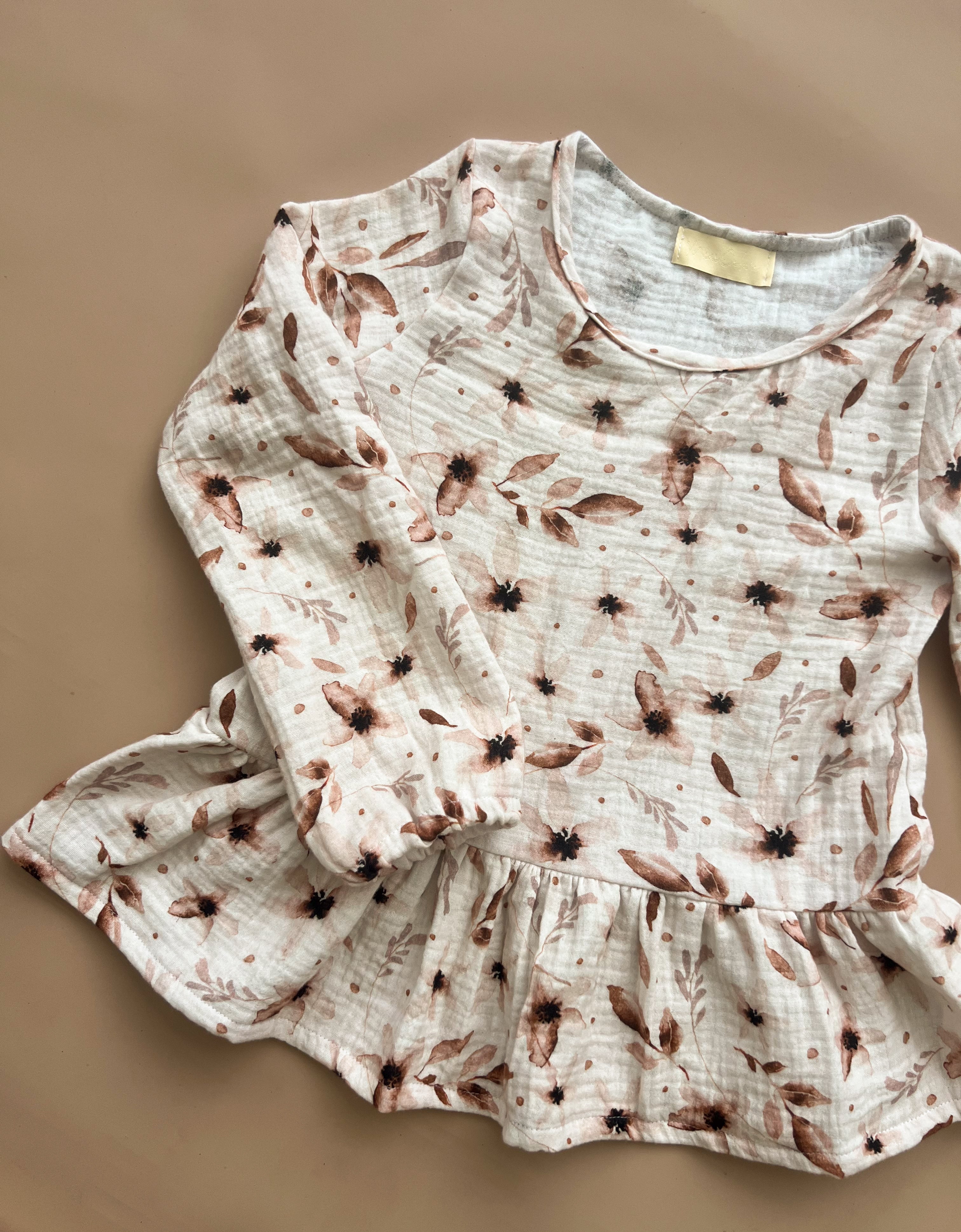 Muslin Peplum Top - Edie Floral