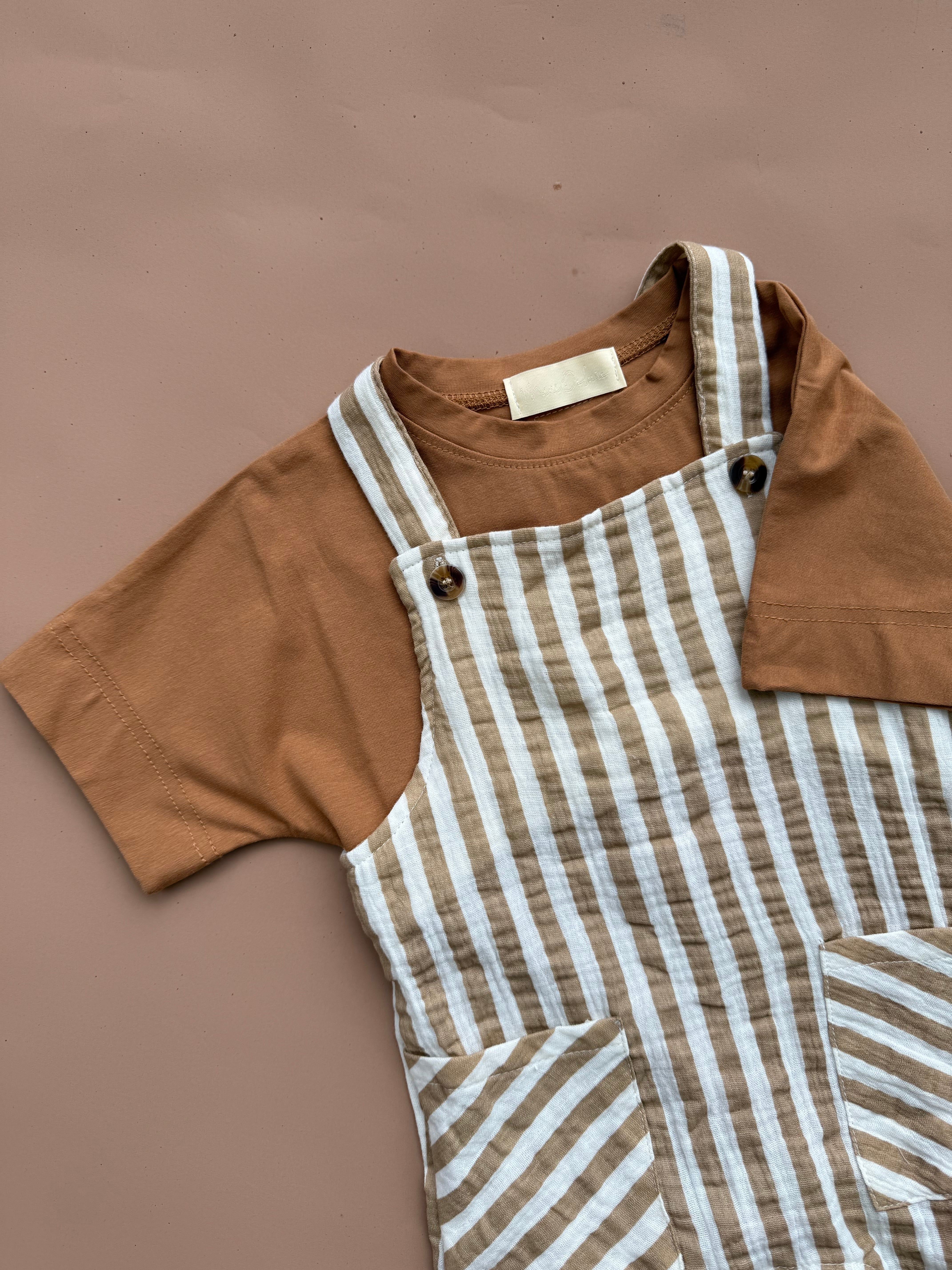 Remi Overalls - Ochre Stripe