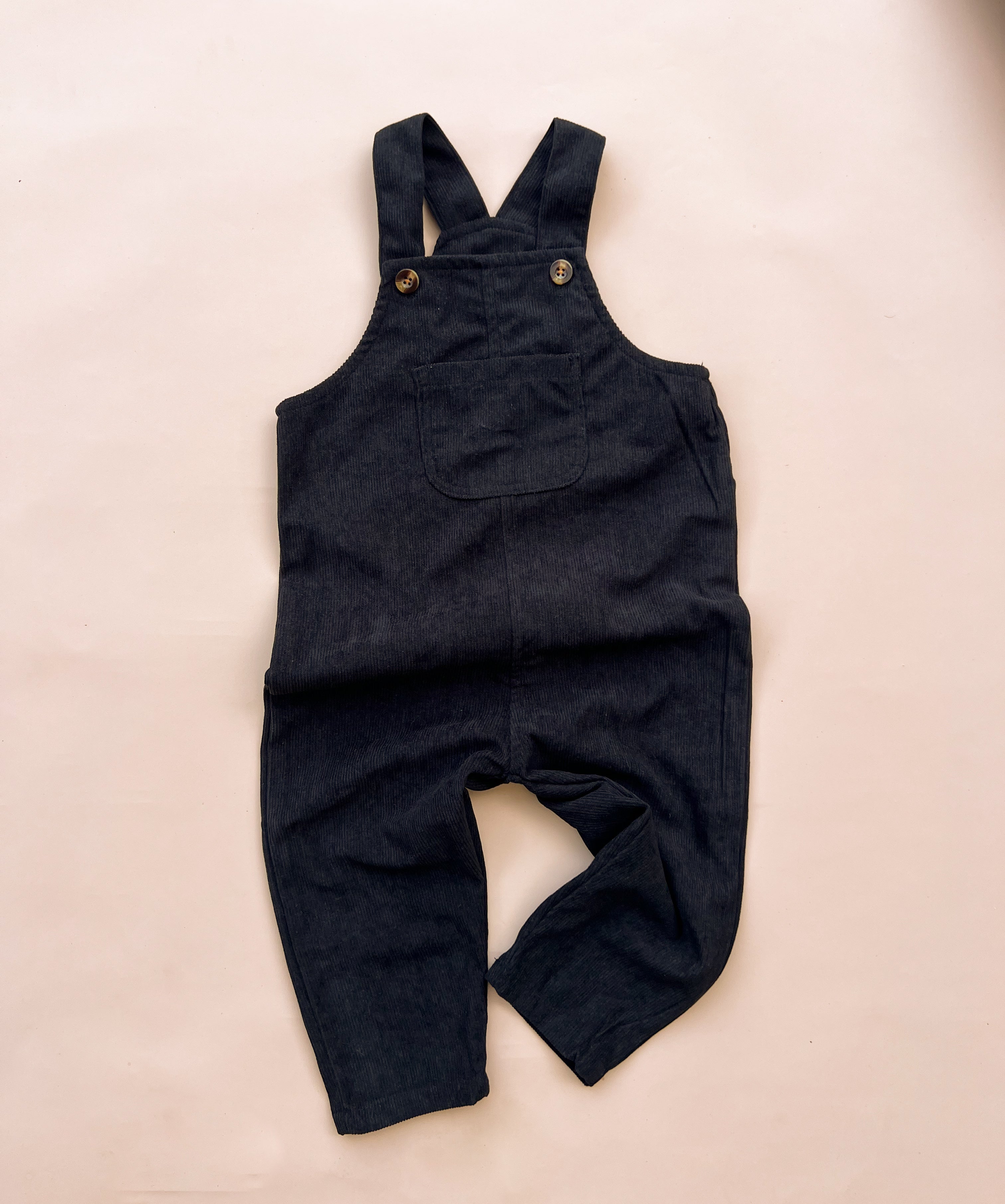 Corduroy Overalls - Black