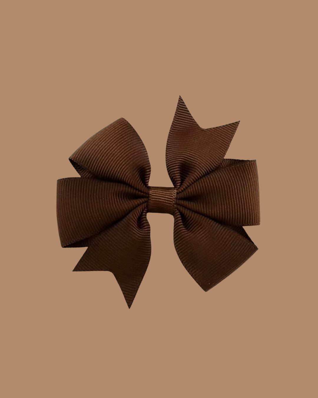 Grosgrain Bow Clip - Chocolate