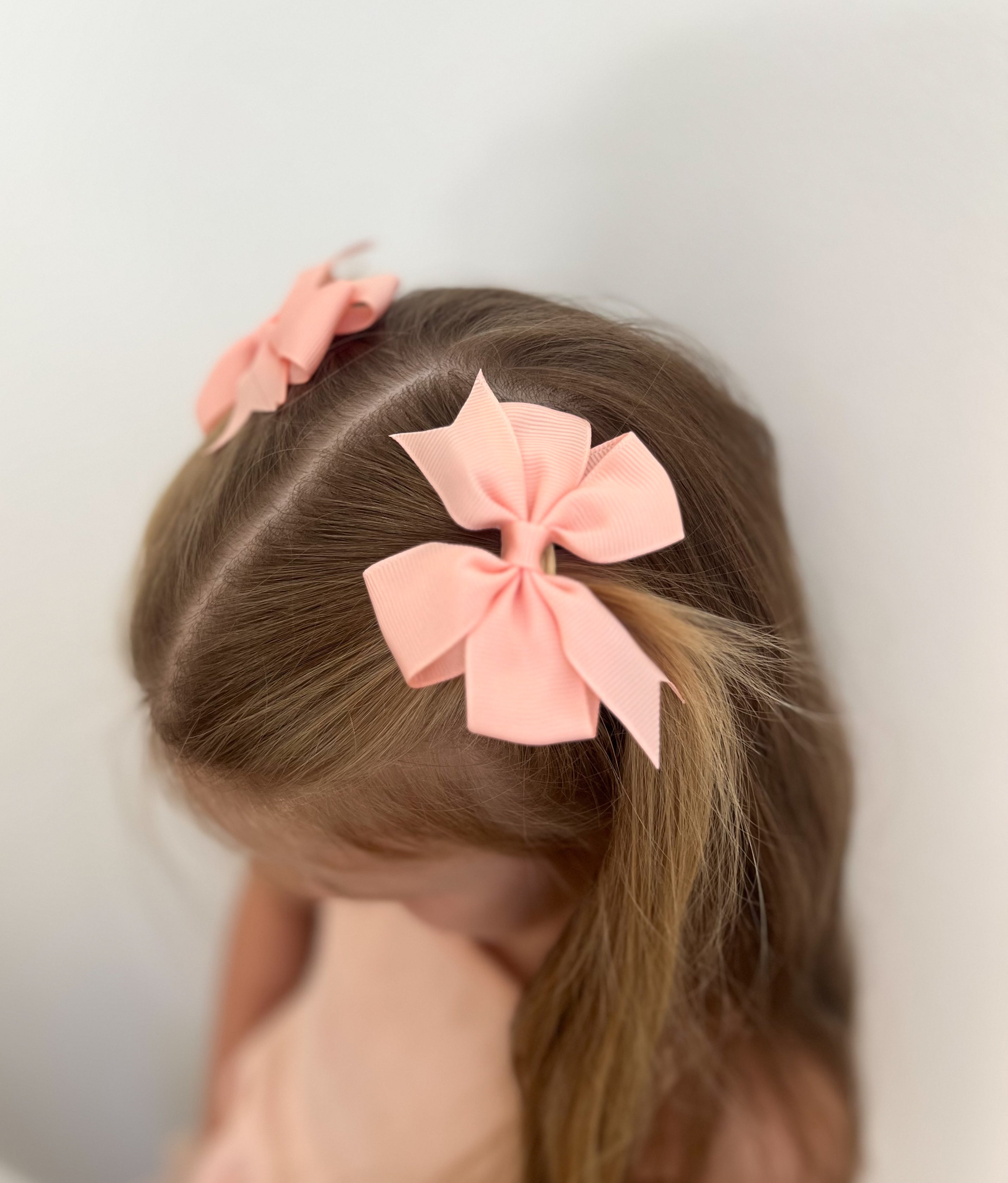 Grosgrain Bow Clip - Peachy