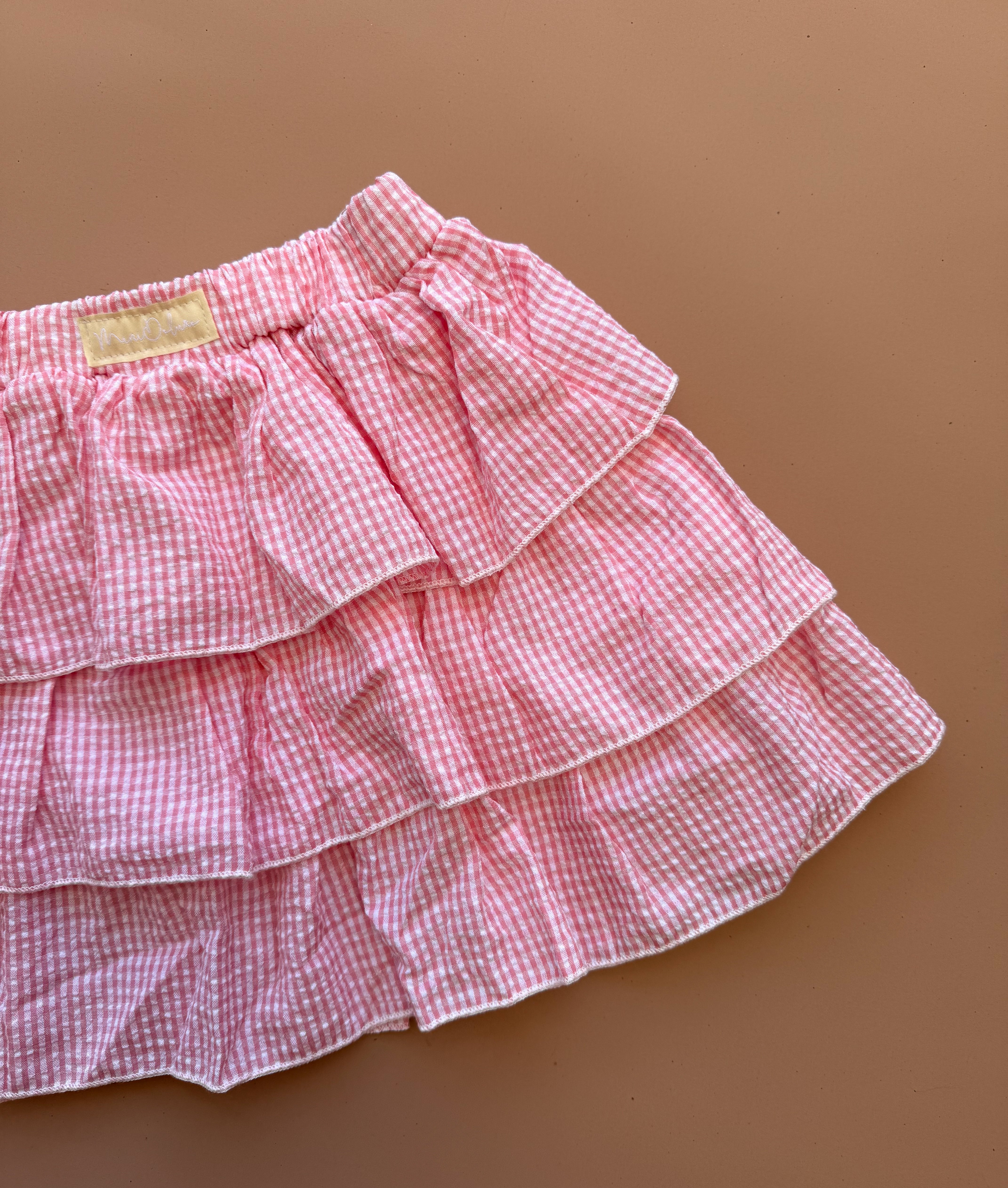 Lainey Skirt - Strawberry Gingham