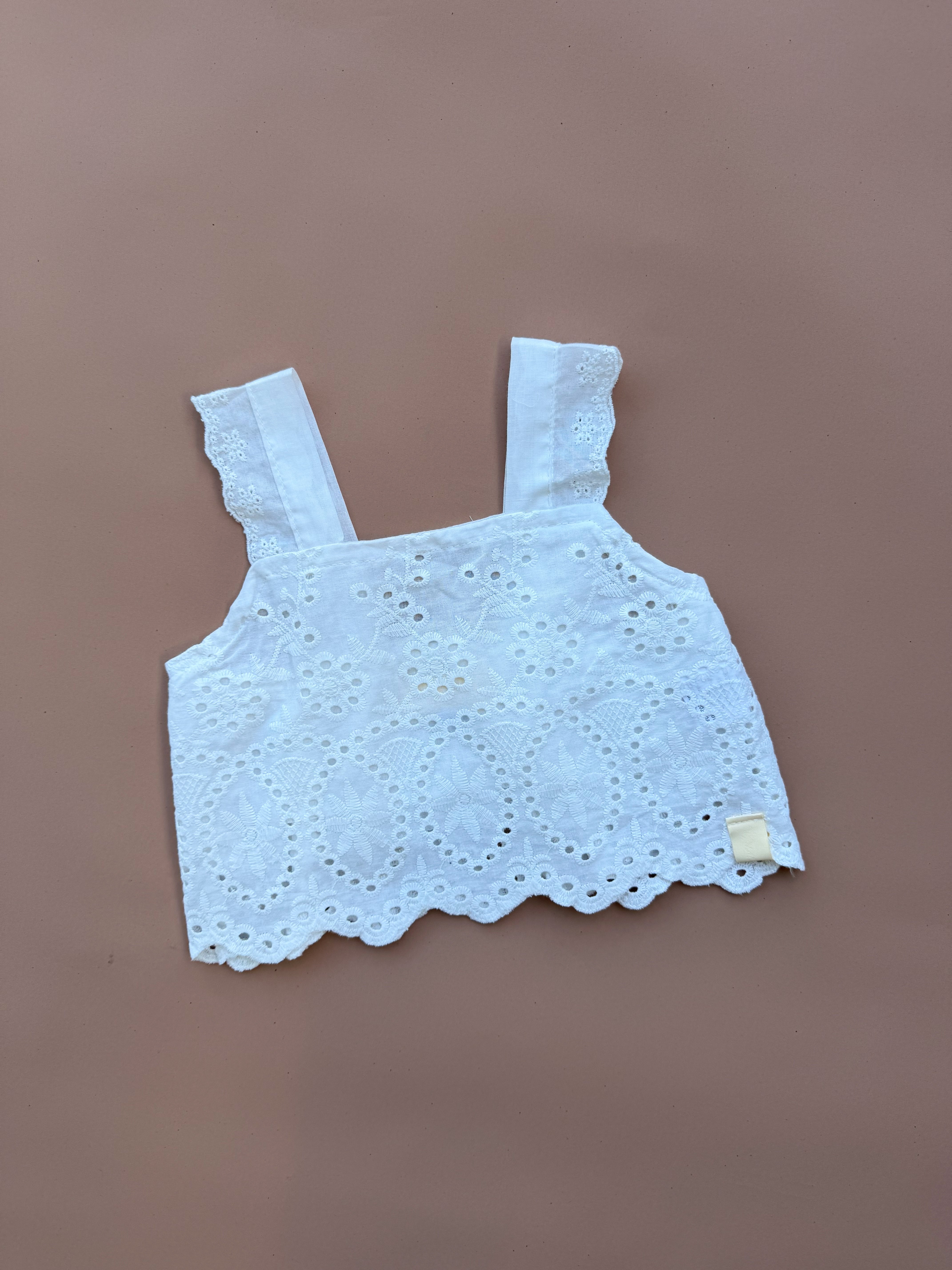 Camilla Top - White Broderie