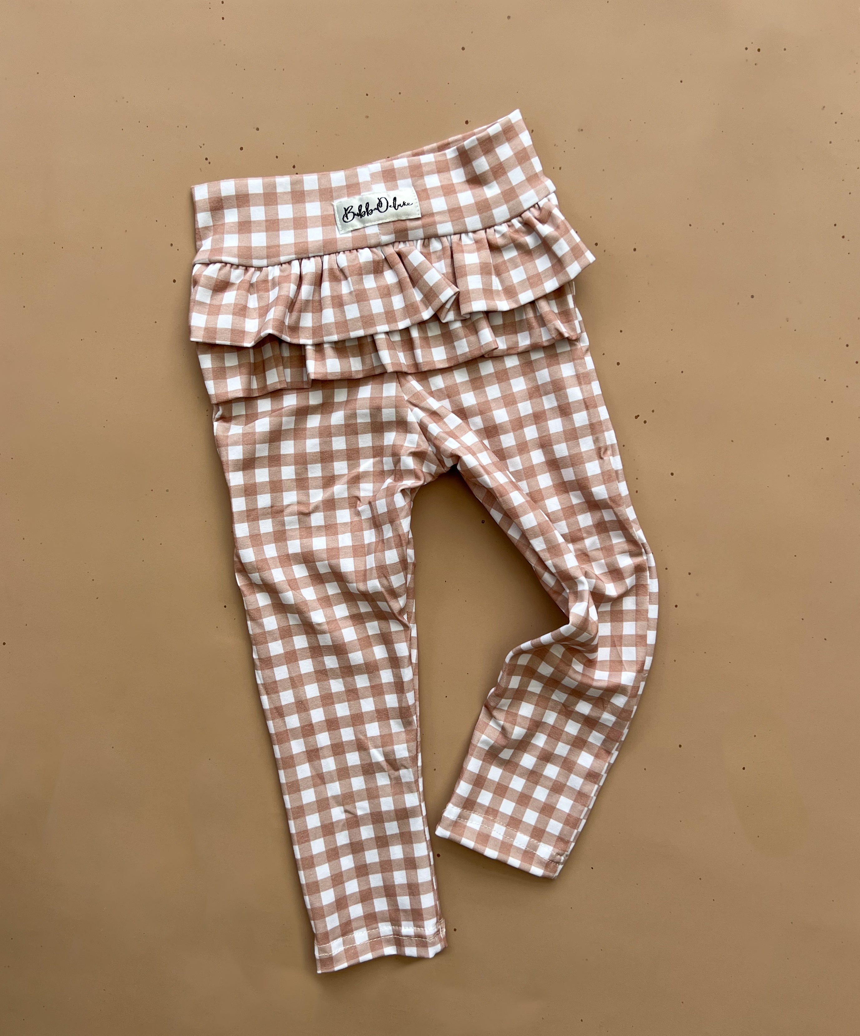 Frillie Leggings - Caramel Gingham