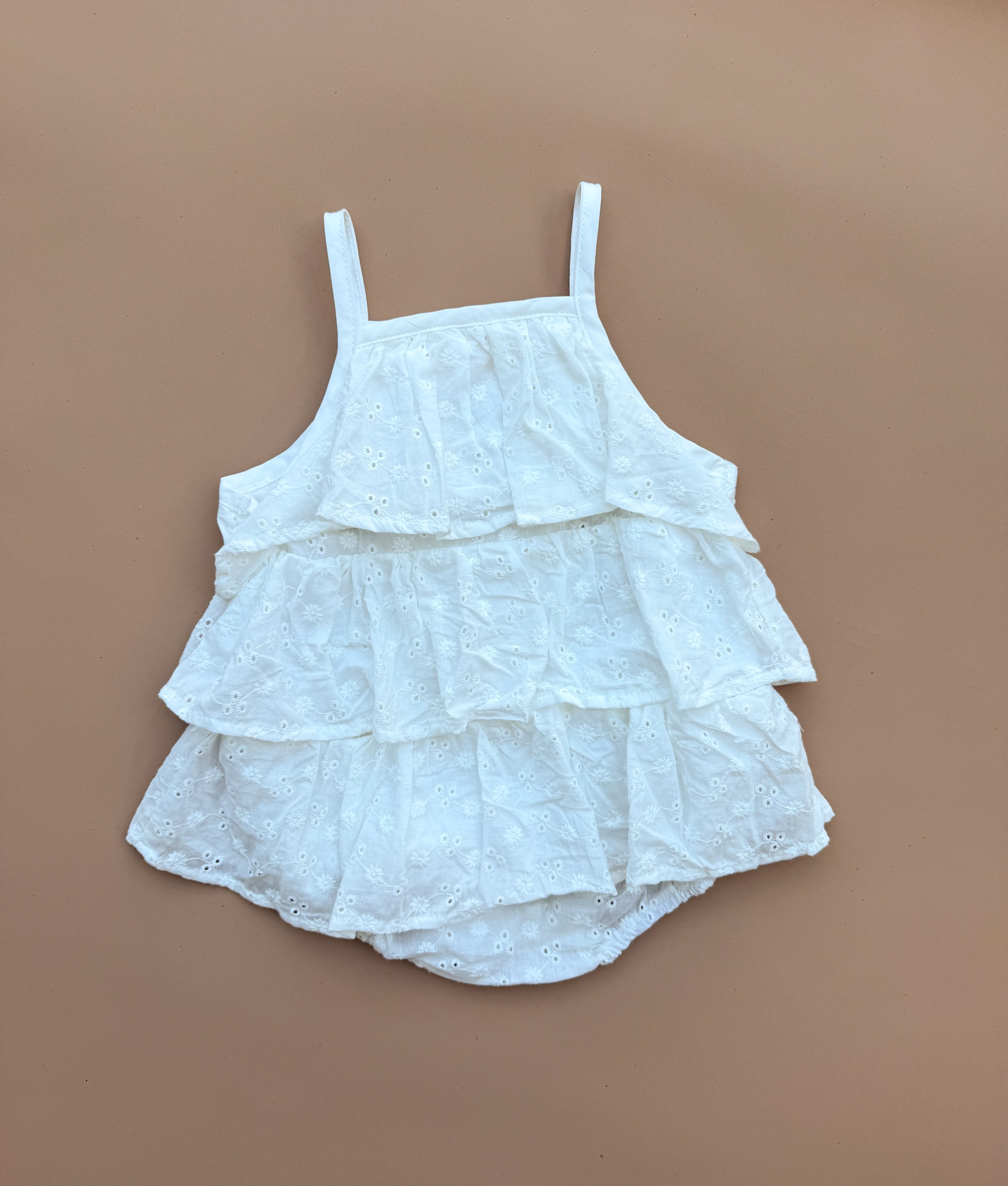 India Romper - White Broderie