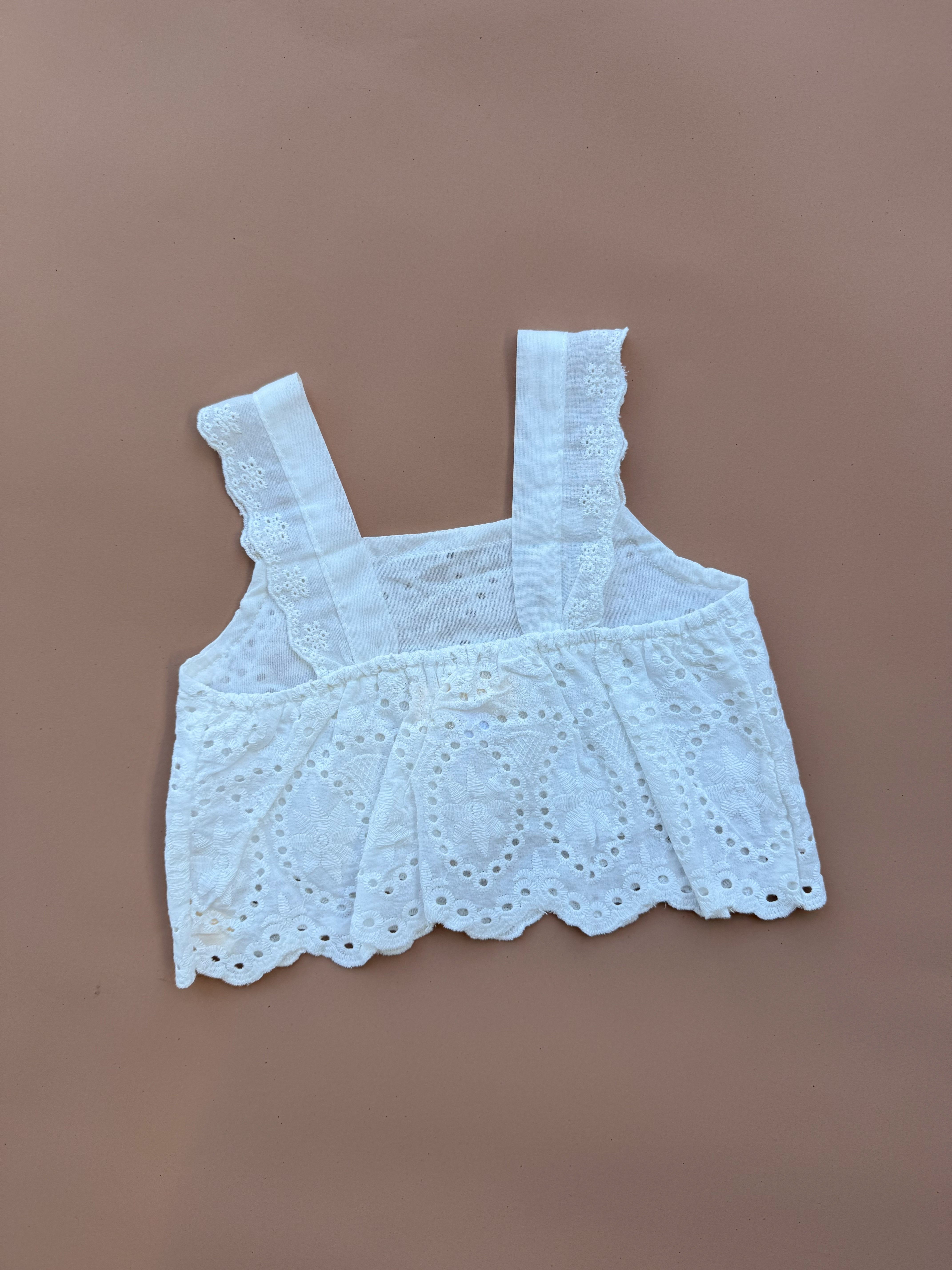 Camilla Top - White Broderie