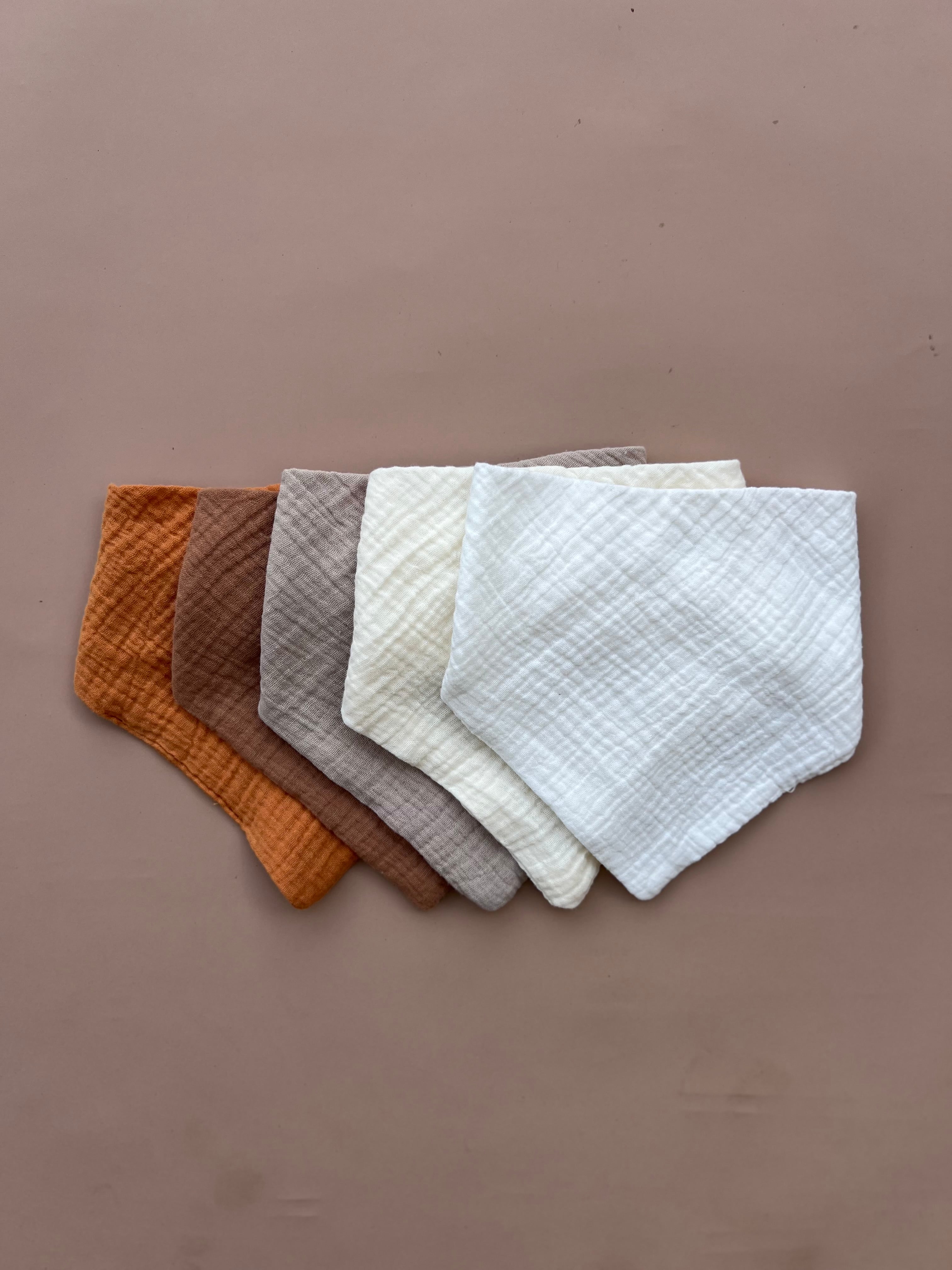 Bandana Bib 5 Pack - Warm Neutrals