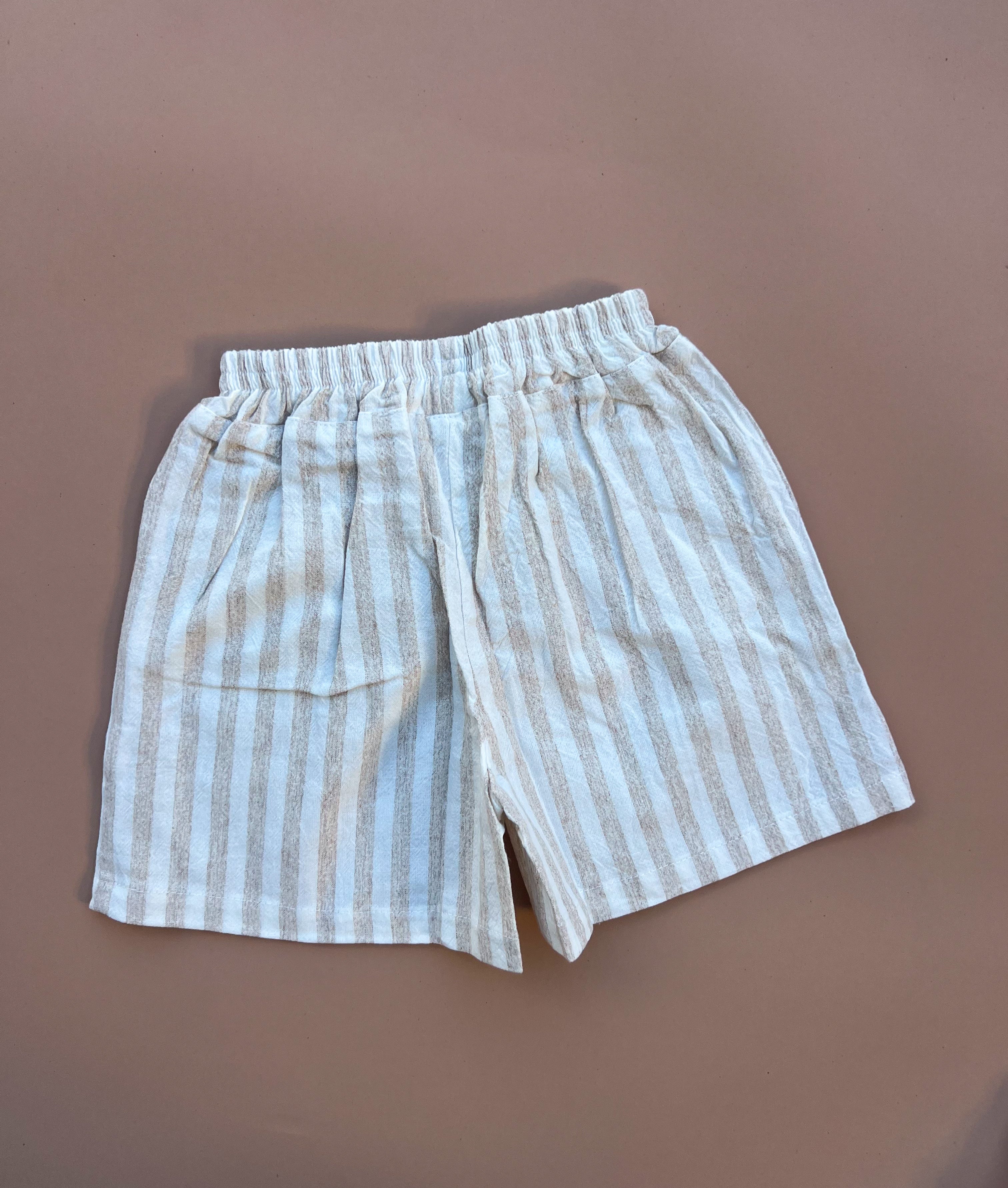 Linen Stripe Shorts - Natural Stripe