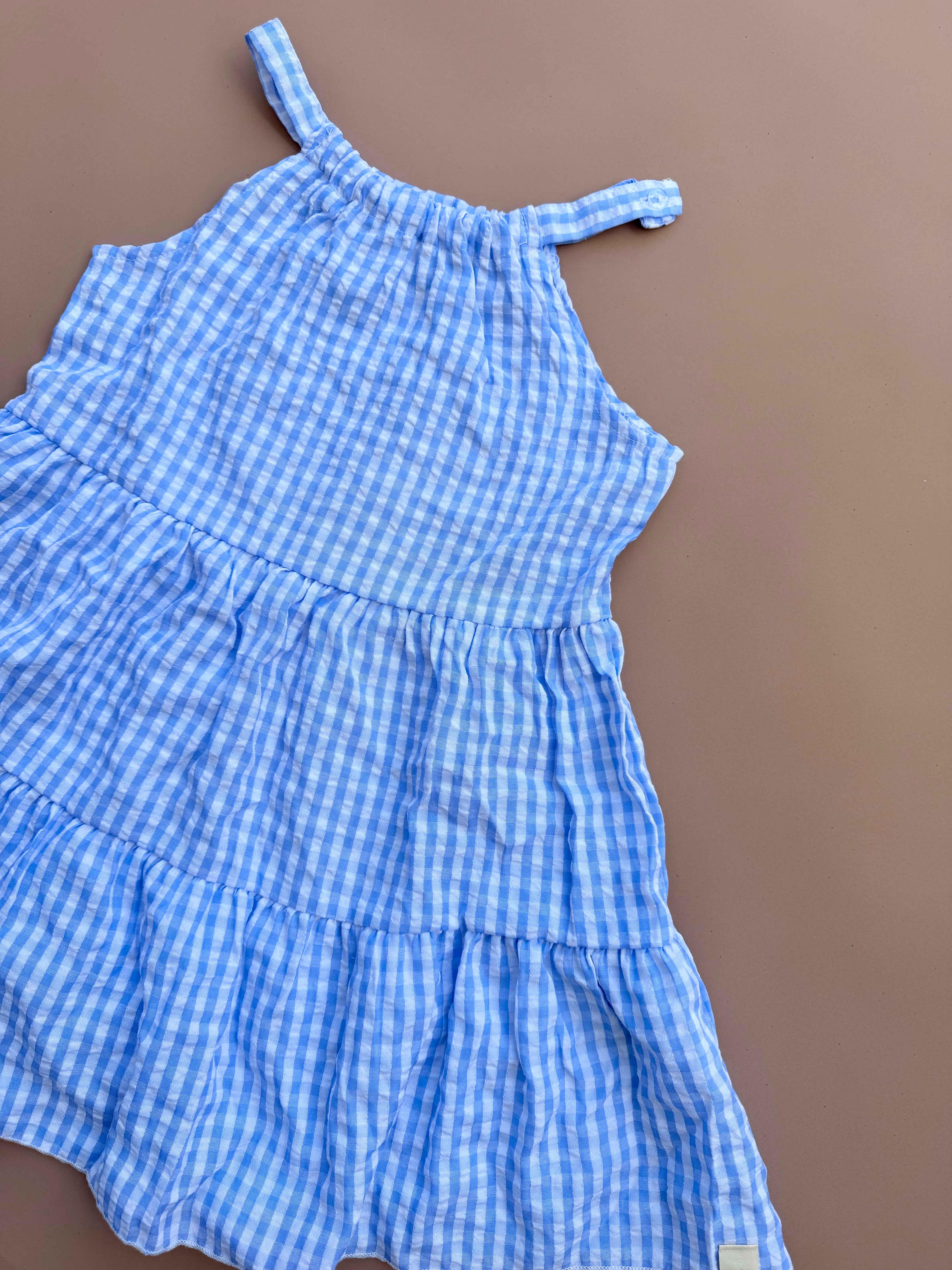 Keira Dress - Cornflower Gingham