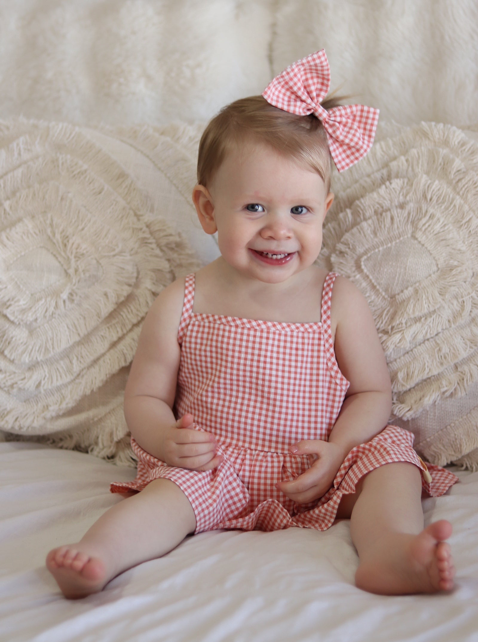 Zoe Romper - Strawberry Gingham