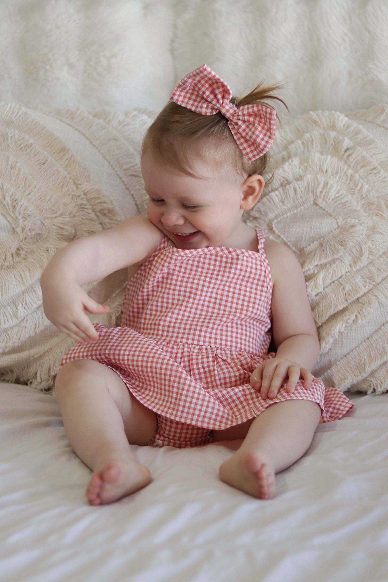 Zoe Romper - Strawberry Gingham