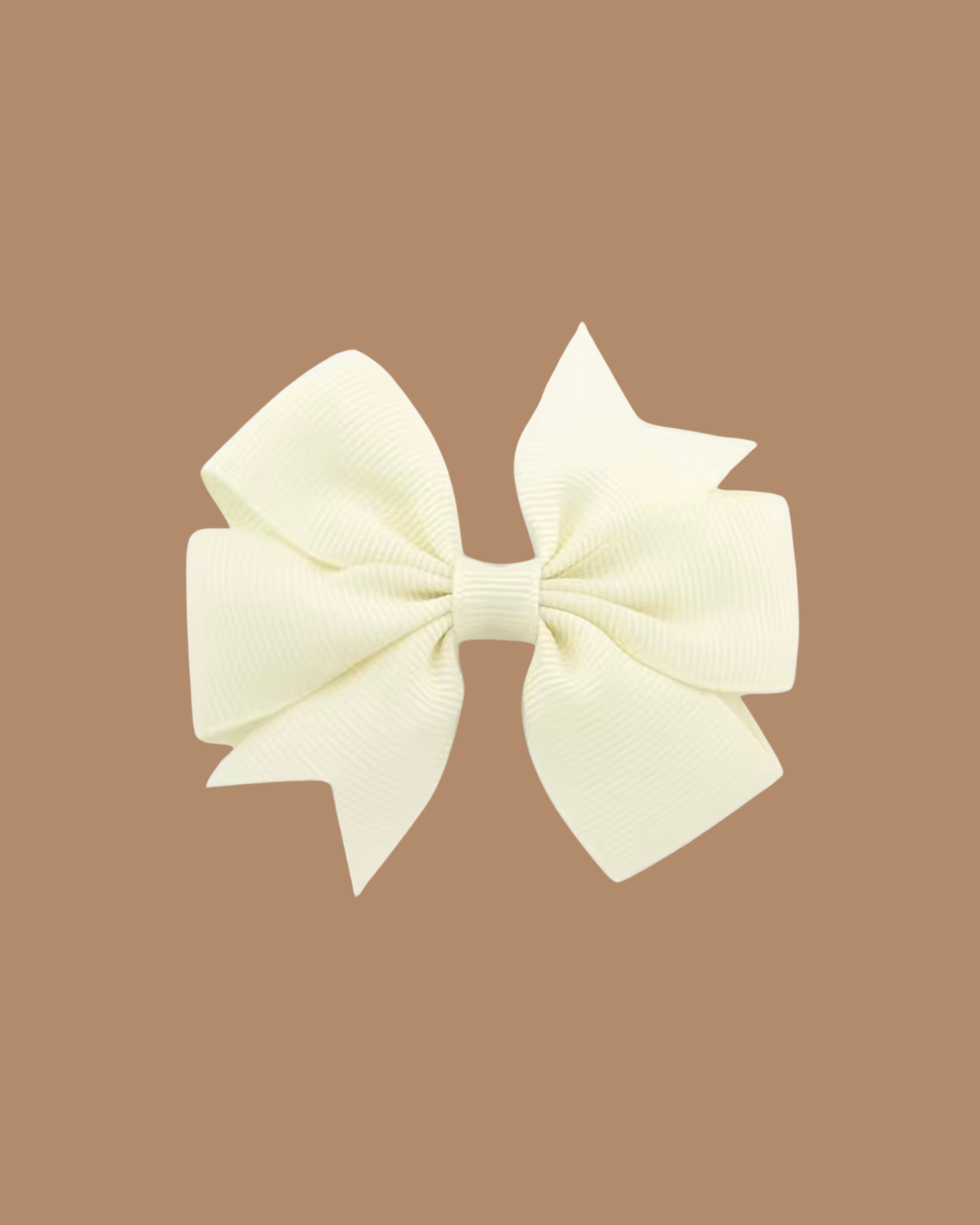 Grosgrain Bow Clip - Cream