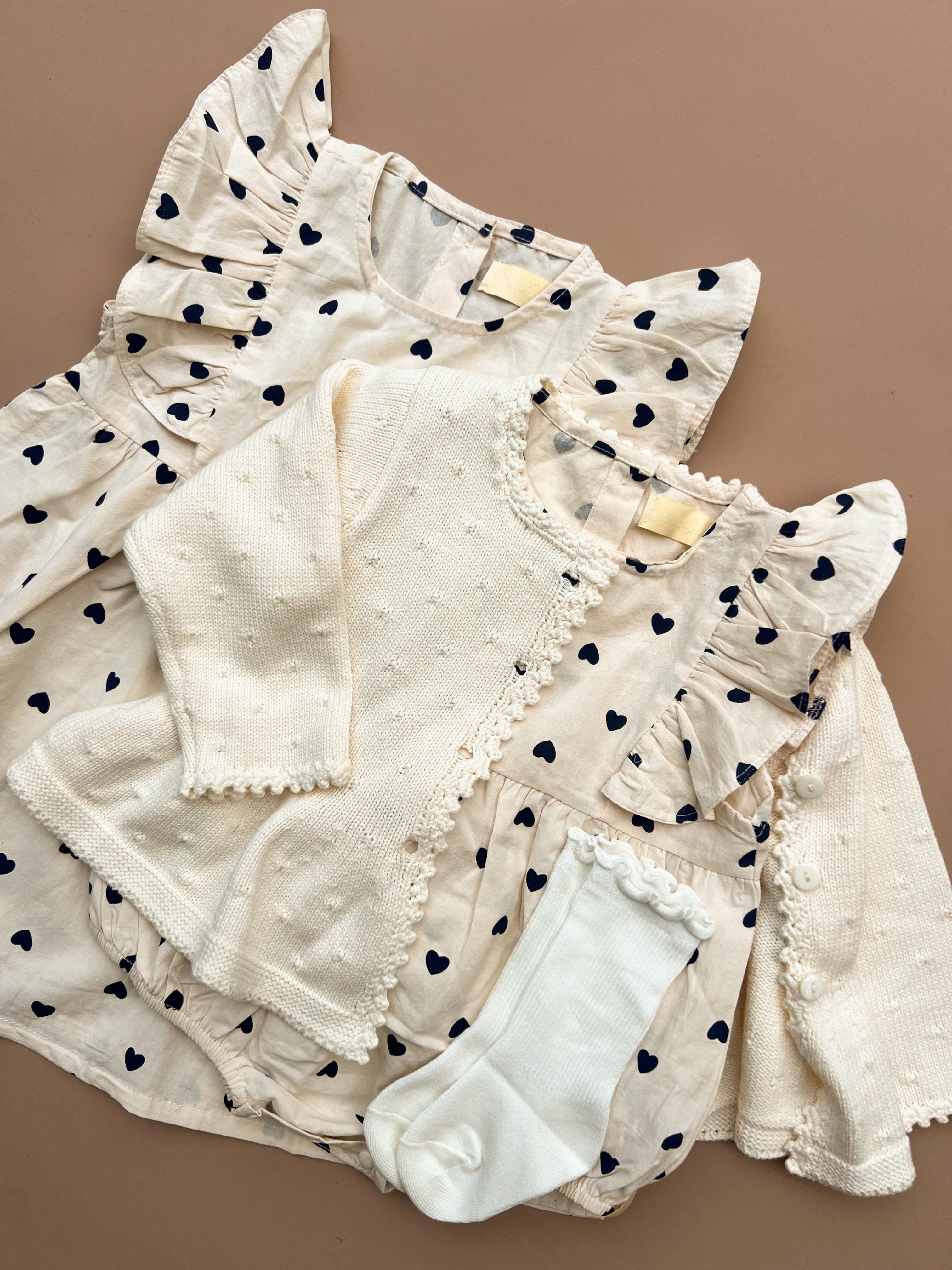 Mila Romper - Navy Hearts