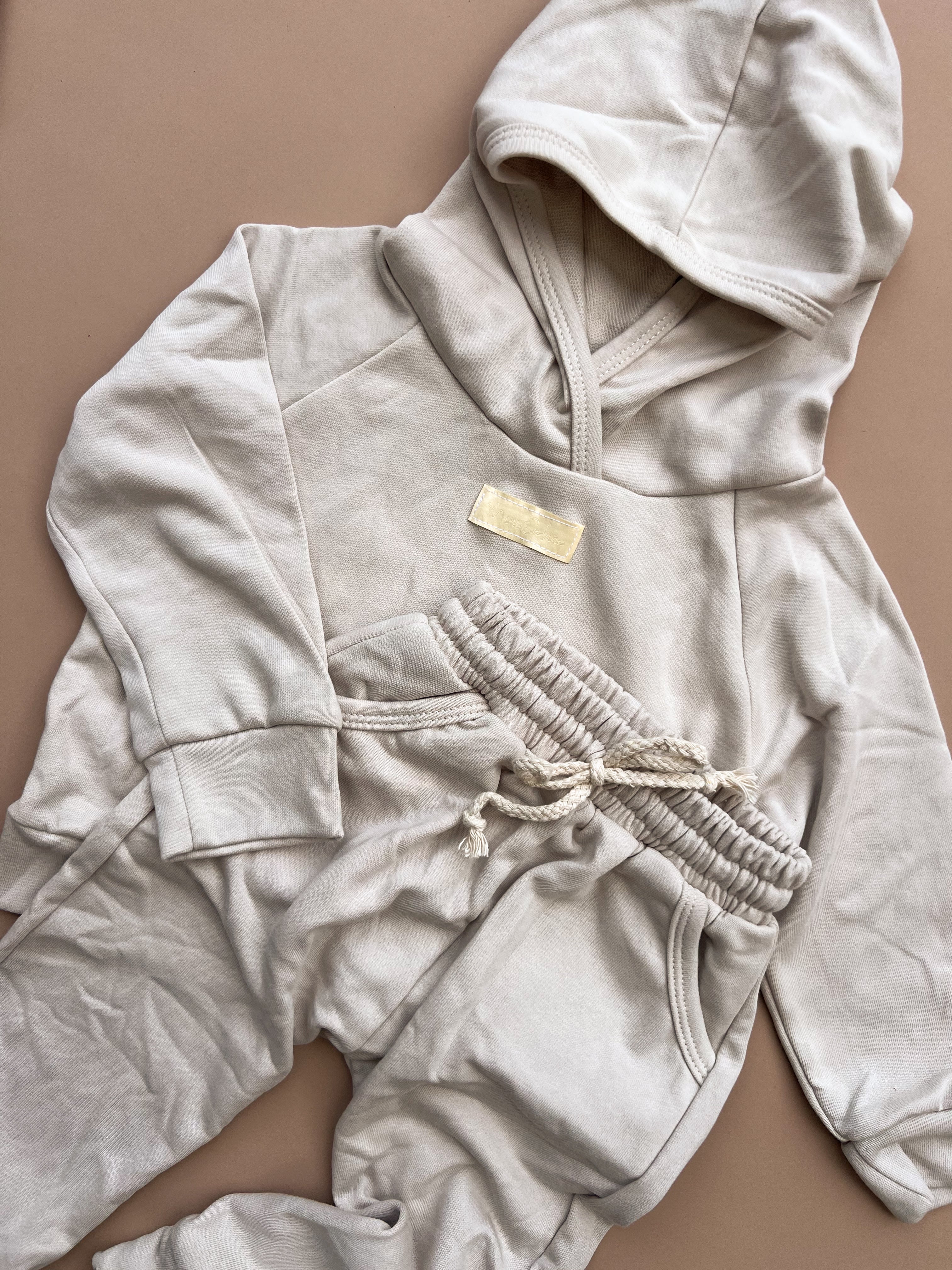 Hoodie Track Set - Grey Beige
