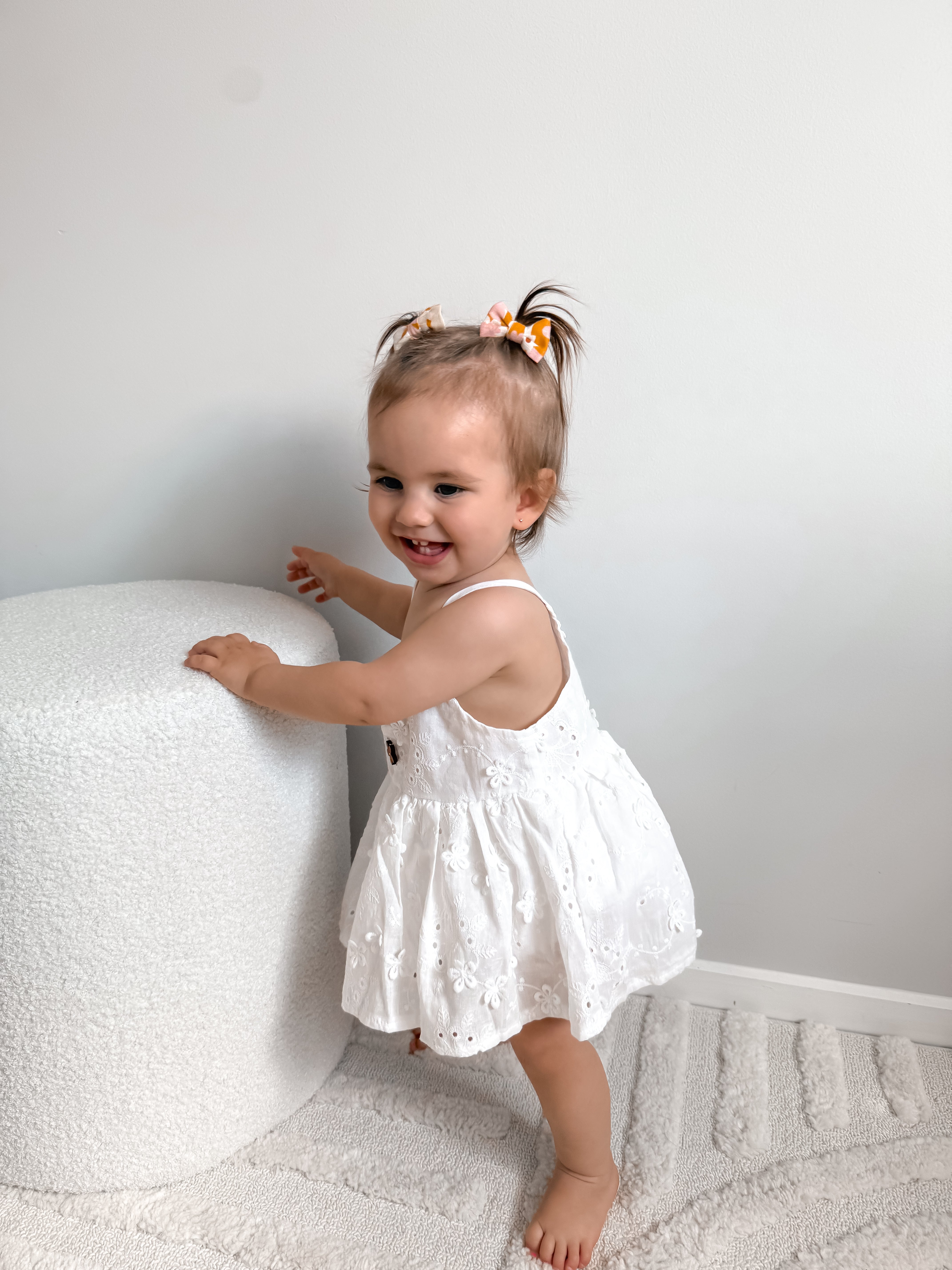 Claire Romper - White Embroidered