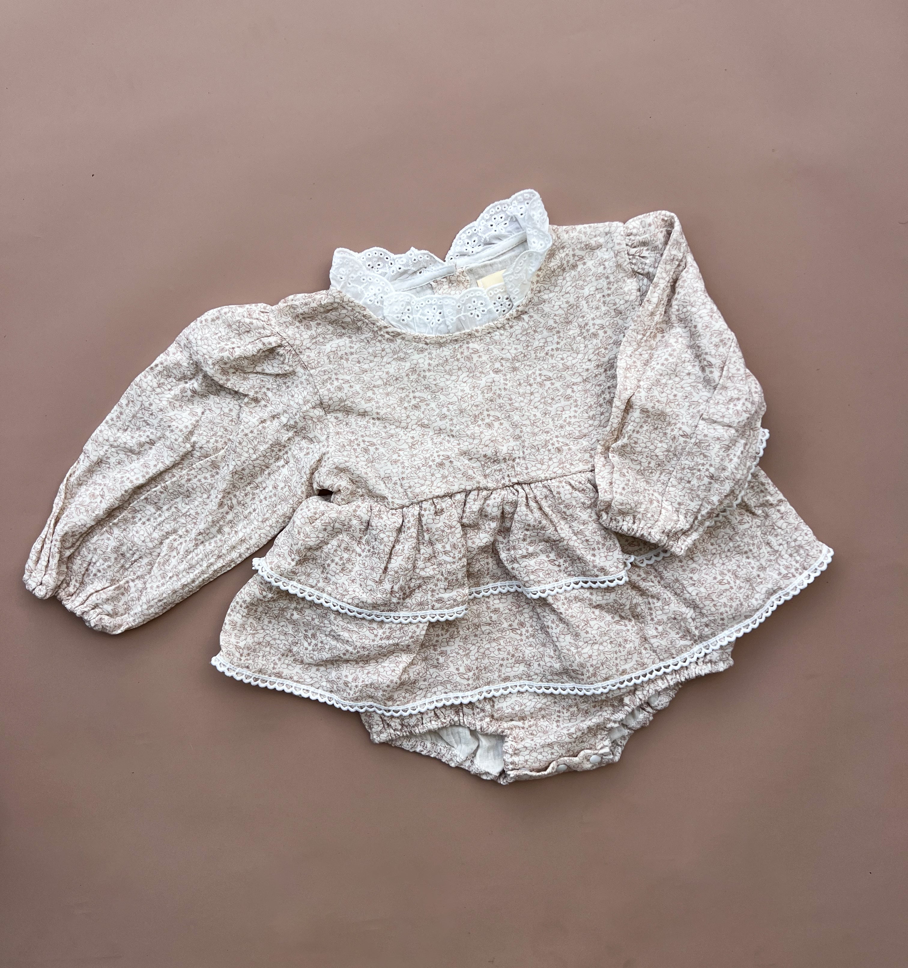 Olivia Romper - Neutral Floral