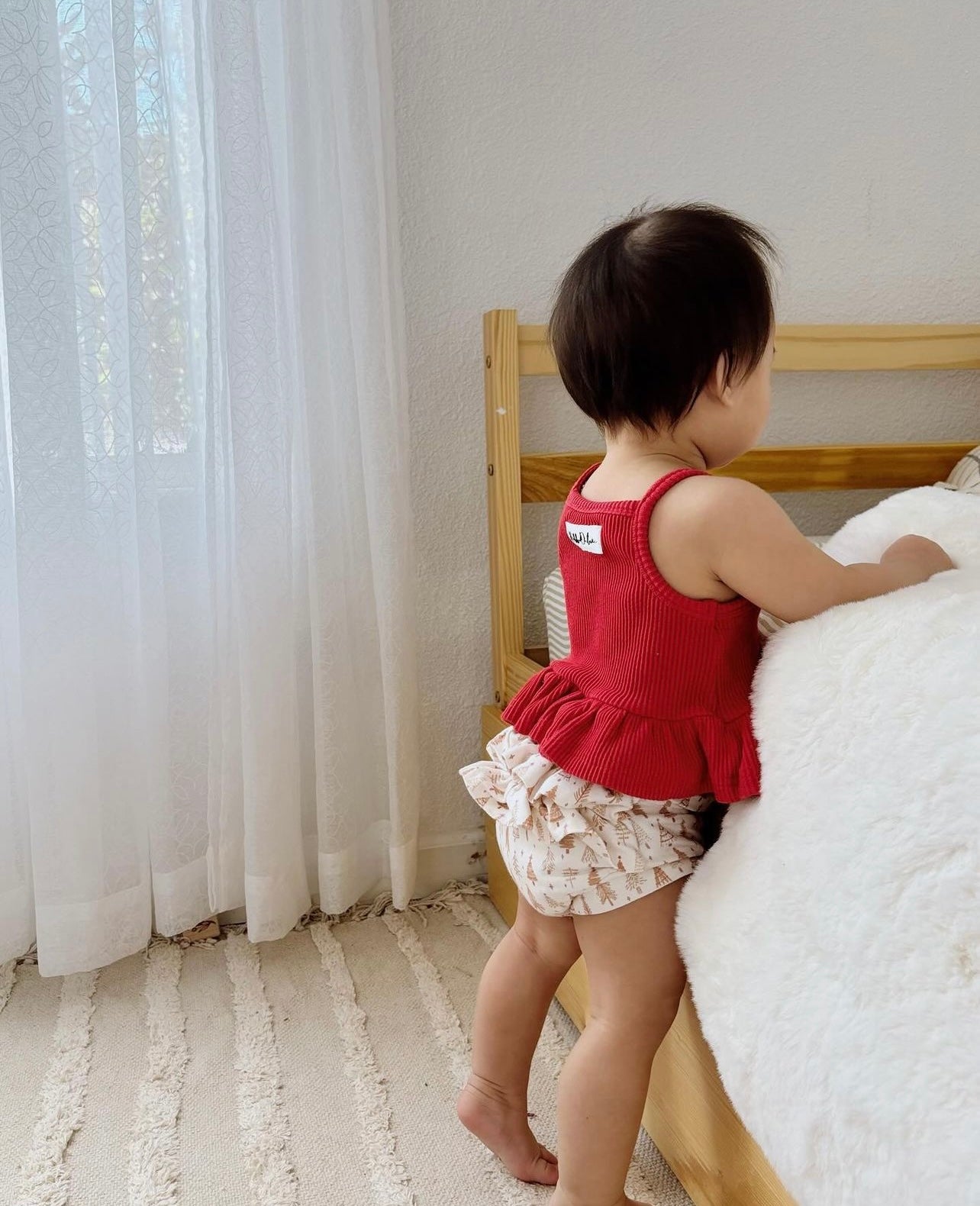 BASICS Peplum Singlet - Christmas Red