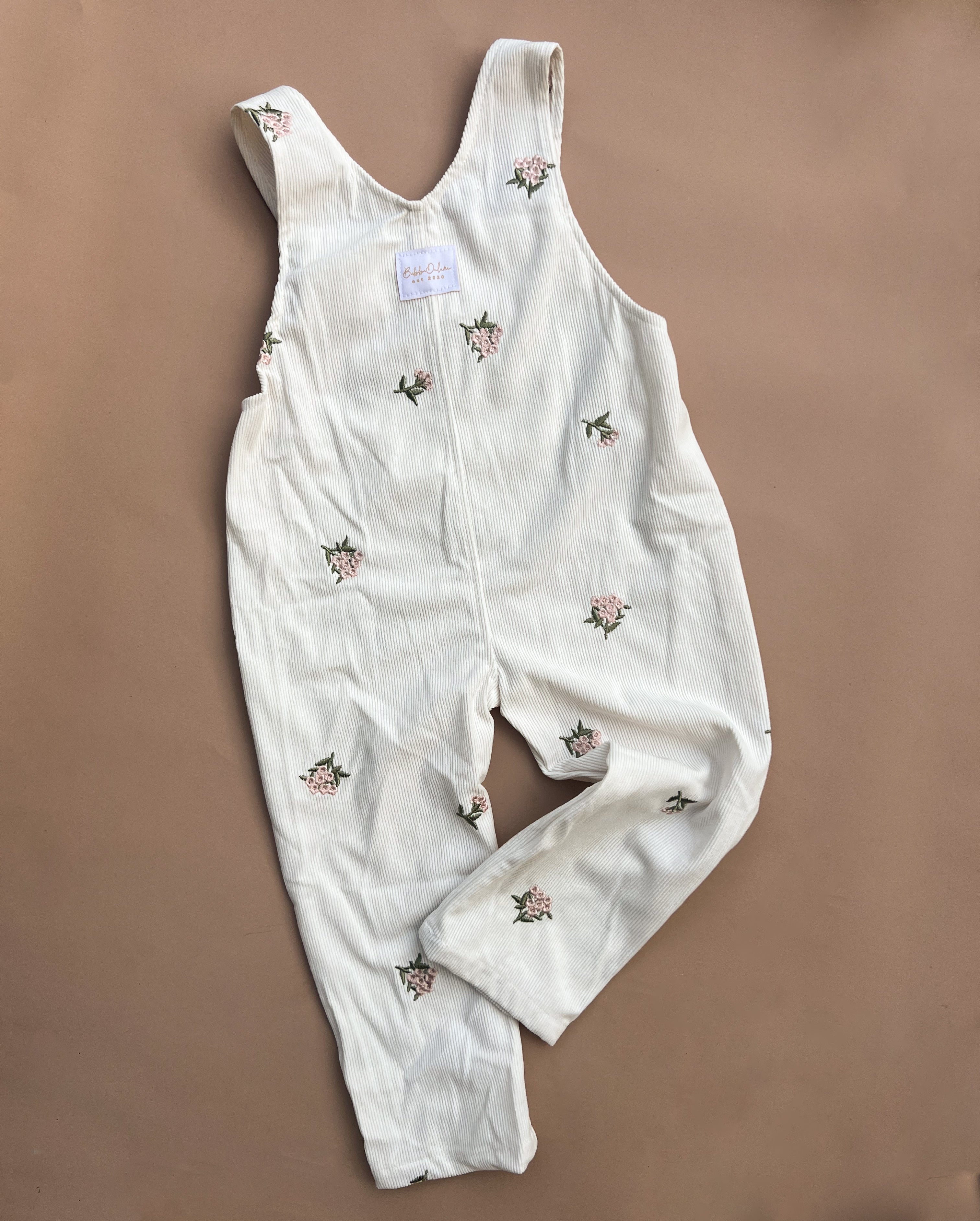 Embroidered Overalls - Ivory