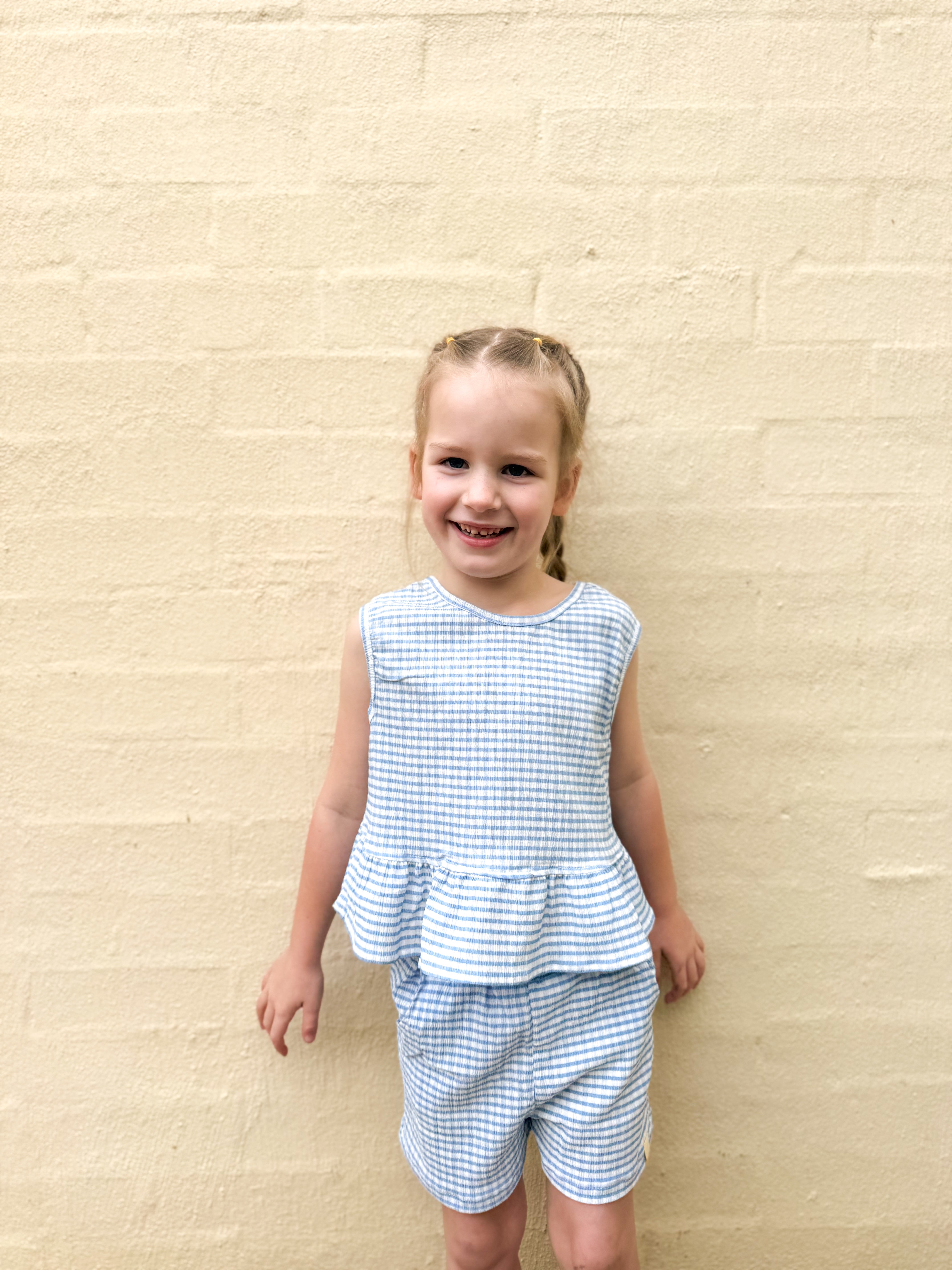 Rhea Set - Cornflower Stripe