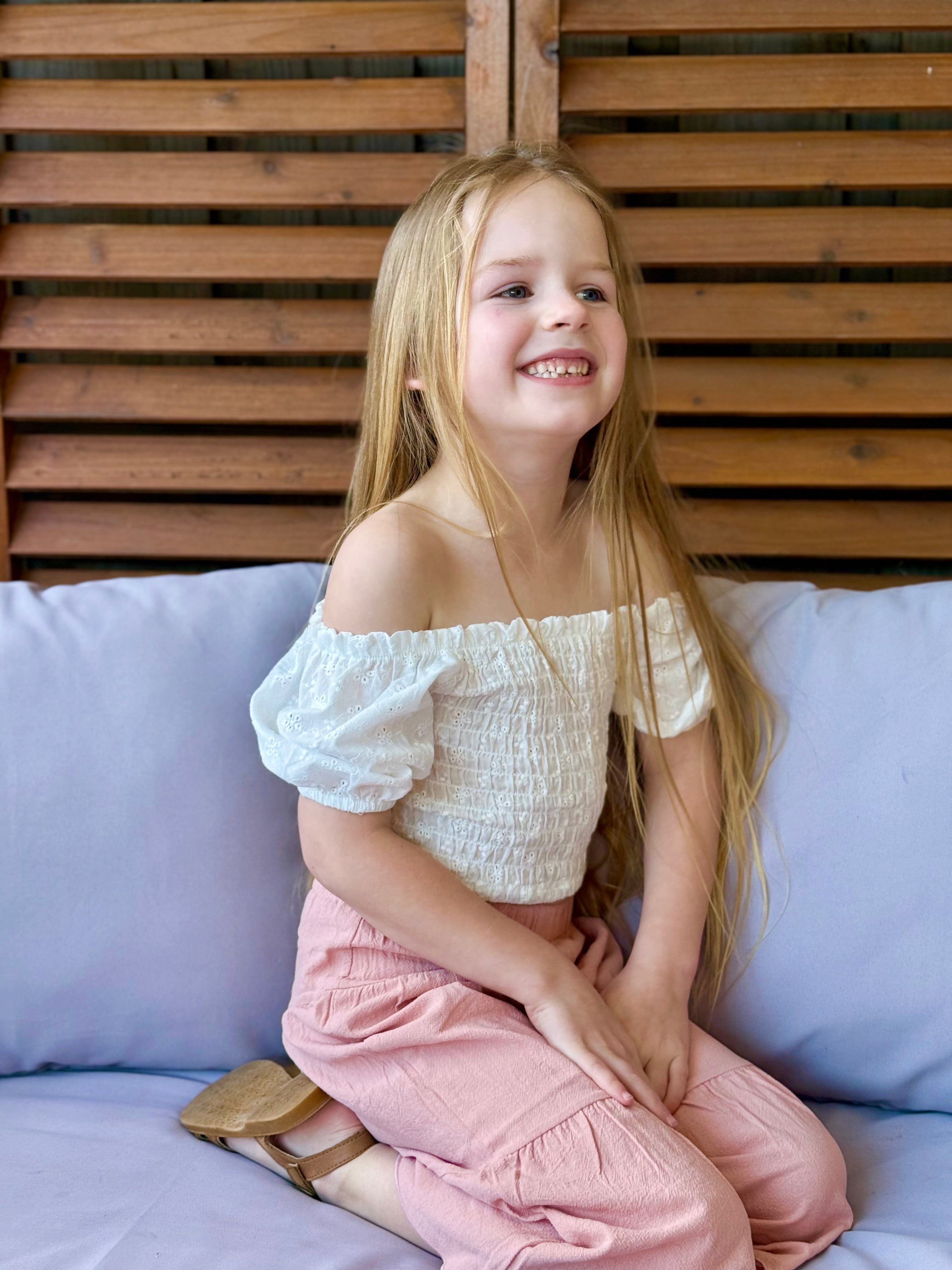 Evie Top - White Broderie