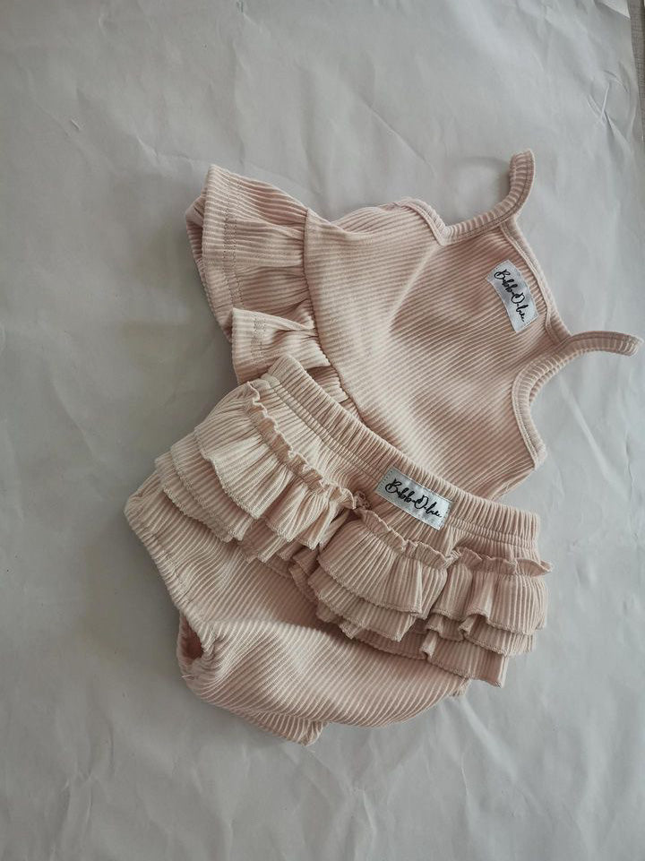 BASICS Peplum Singlet - Ecru