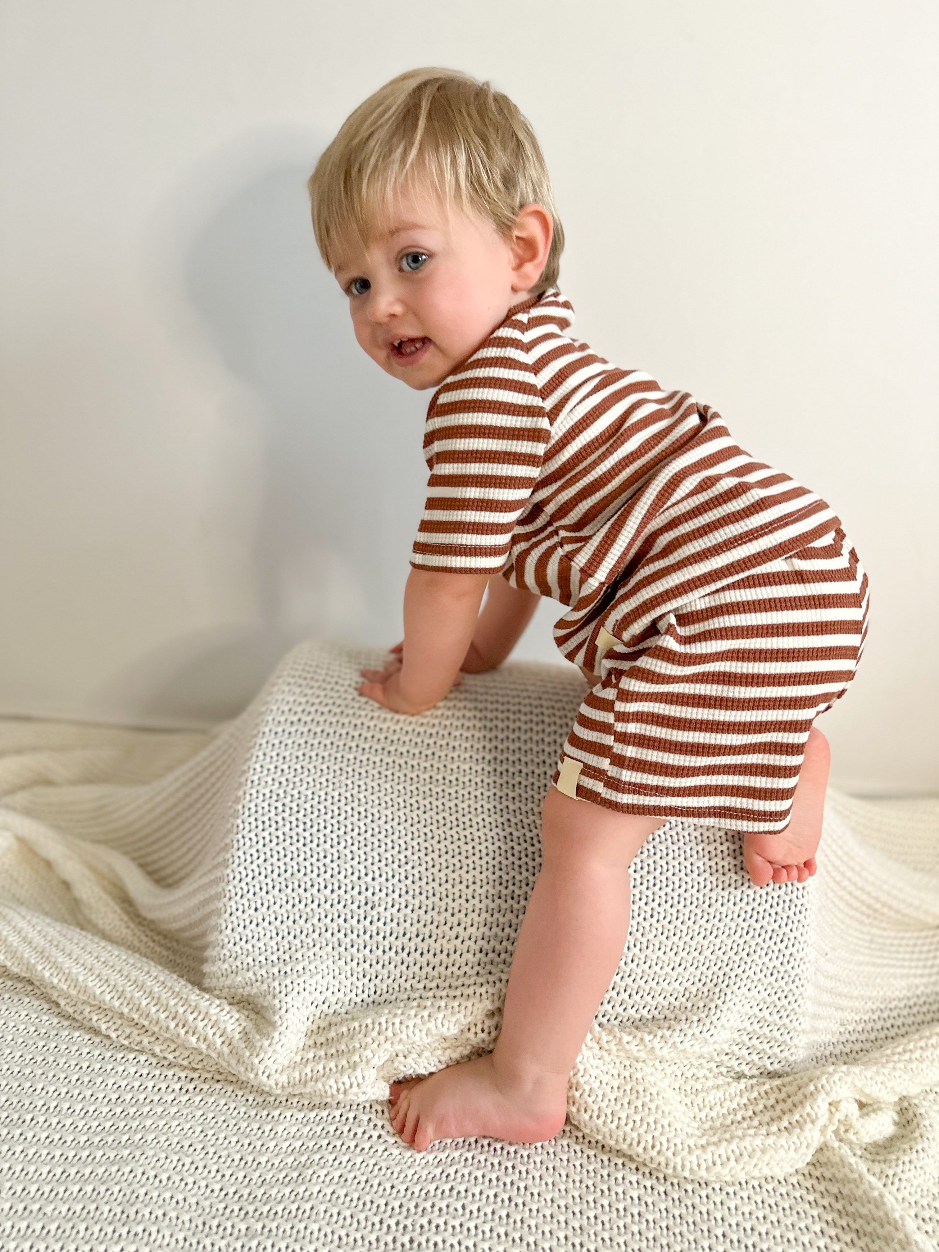 Augie Set - Chocolate Stripe