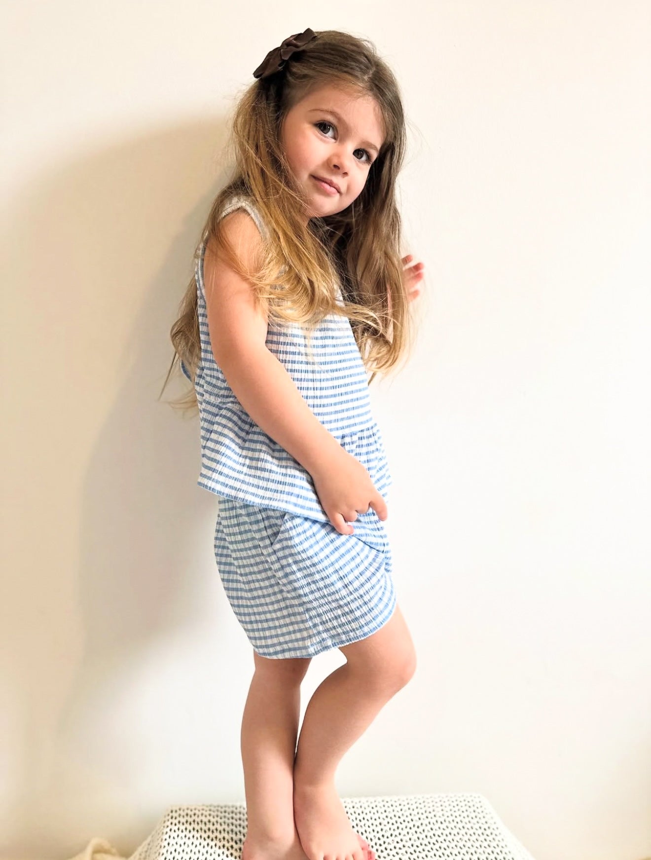 Rhea Set - Cornflower Stripe