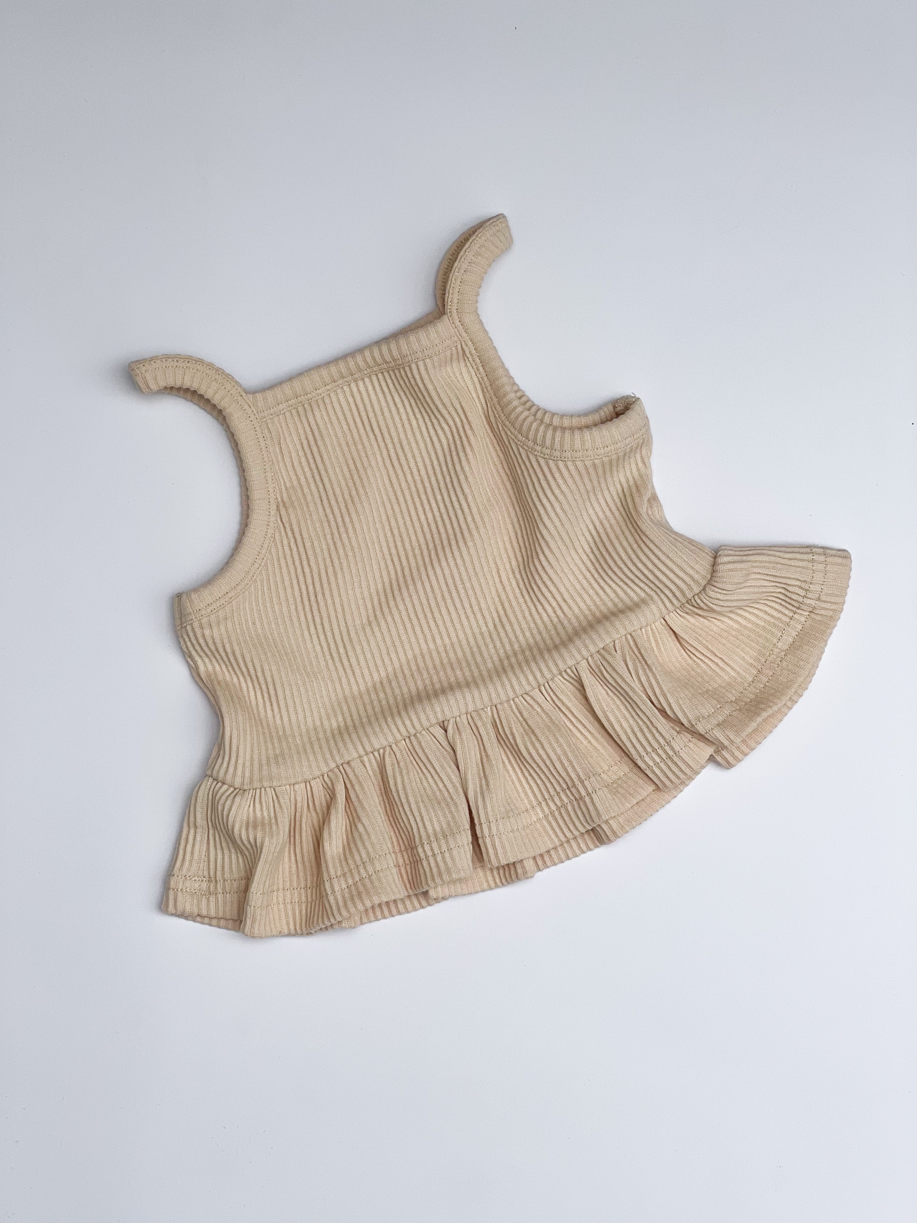 BASICS Peplum Singlet - Ecru