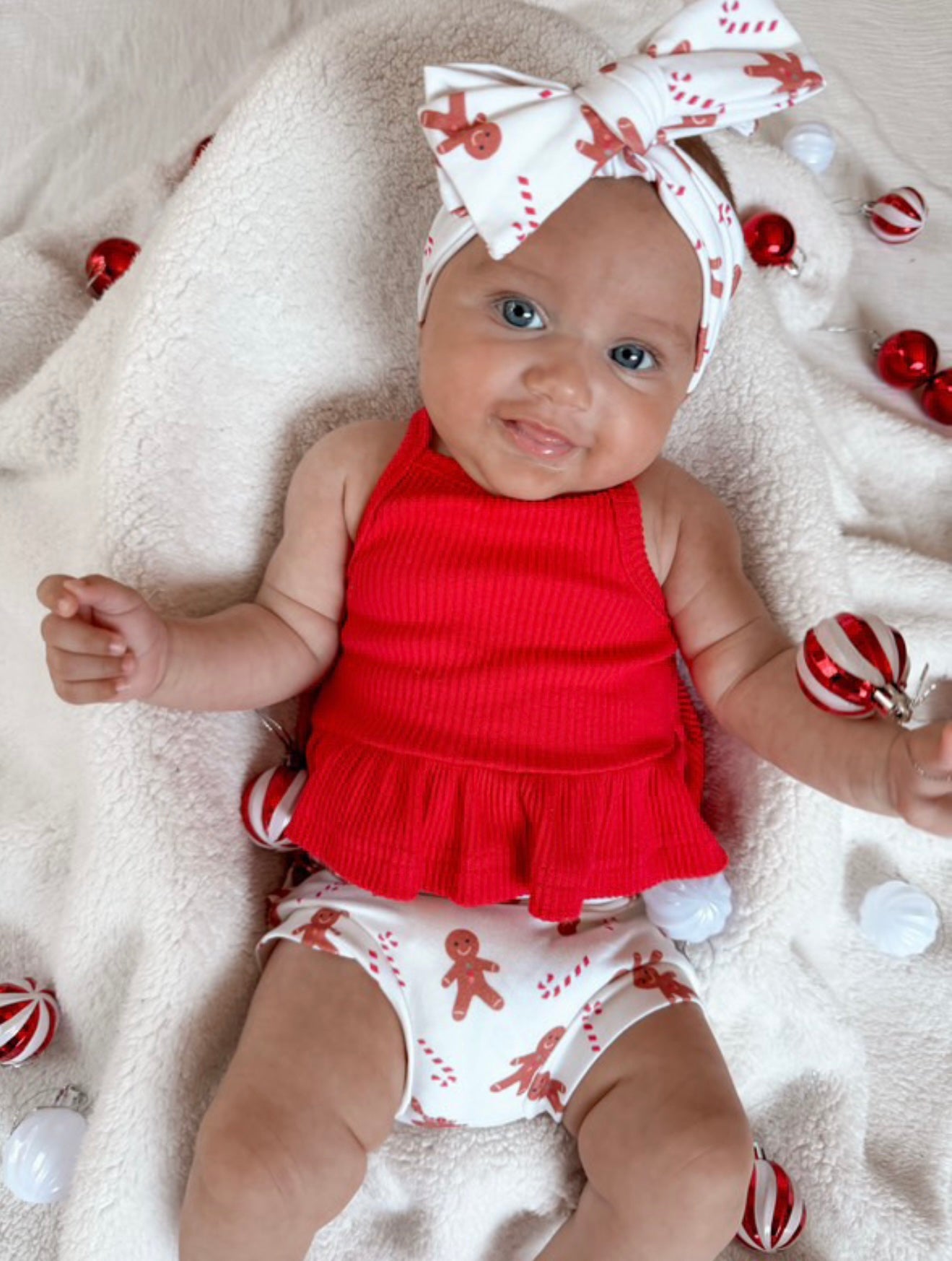 BASICS Peplum Singlet - Christmas Red