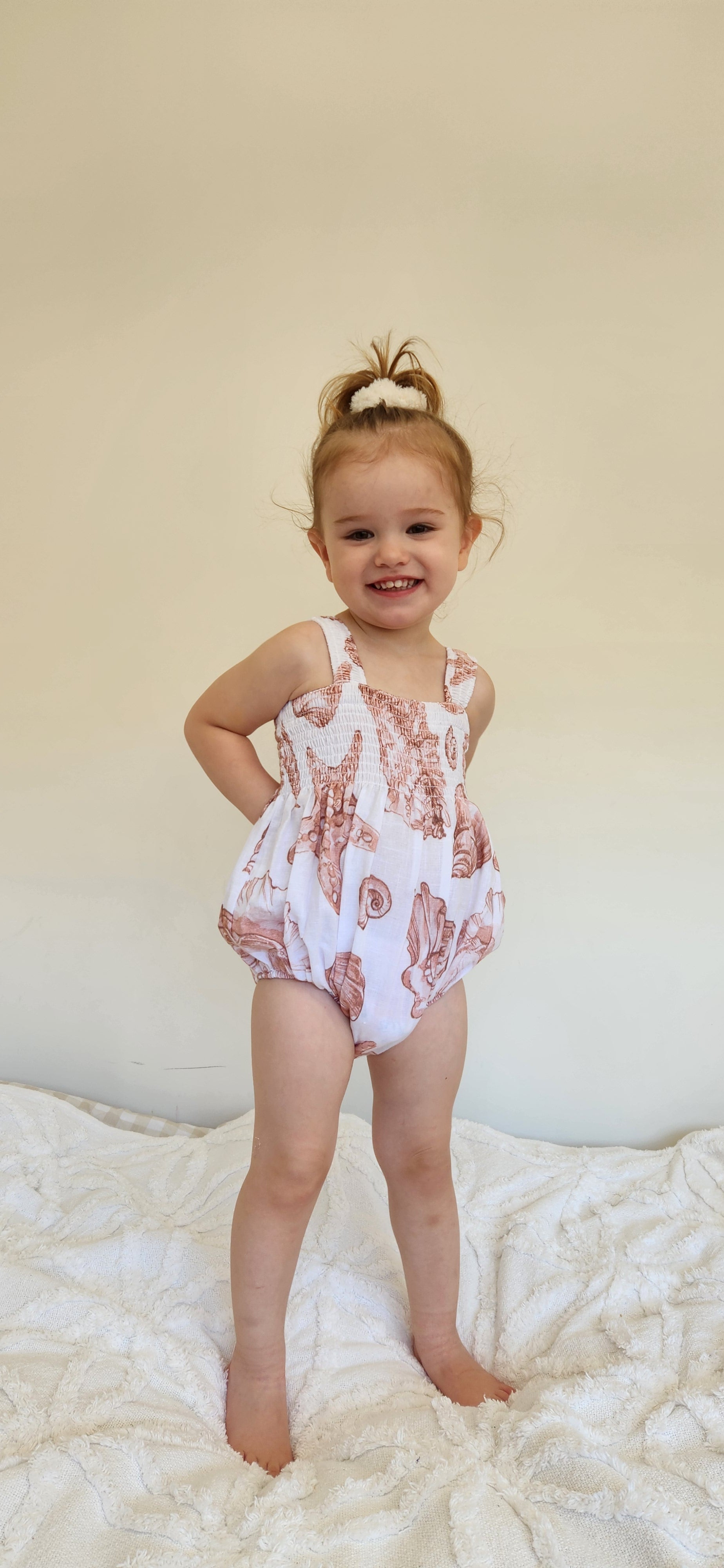 Amaya Romper - Linen Seashells