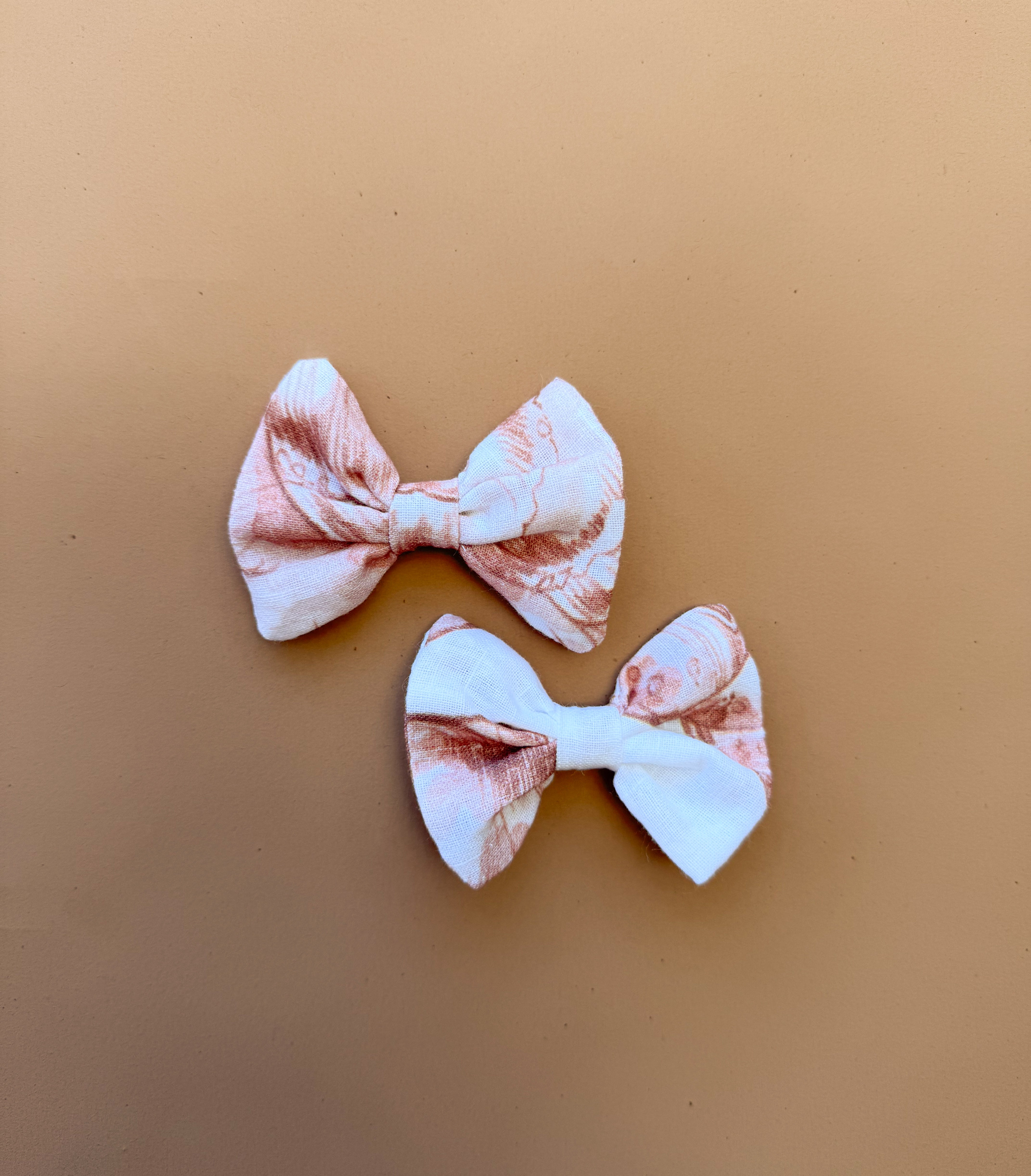 Bow Clip Set - Linen Seashells