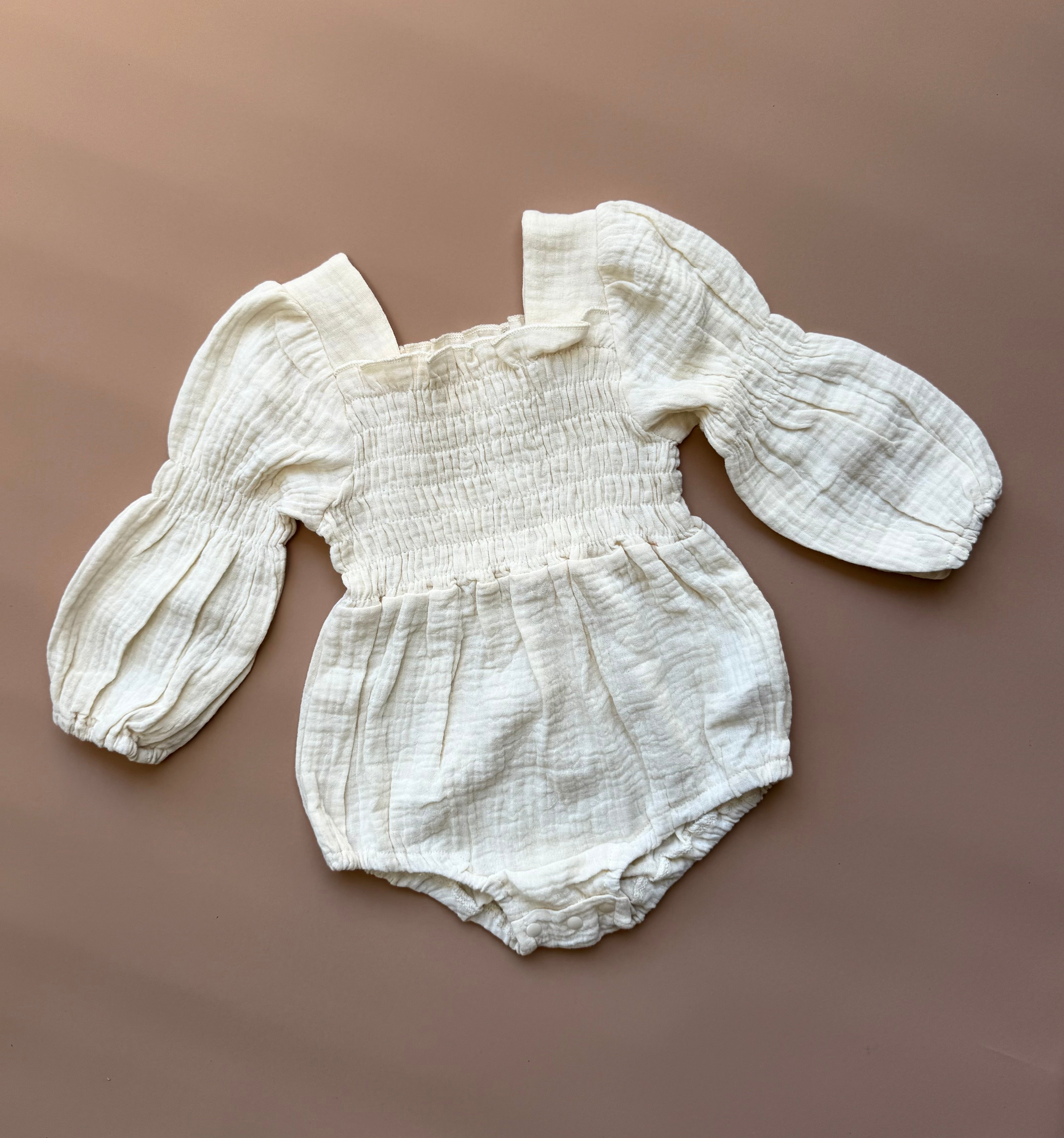Lucille Romper - Cream (Made to Order)