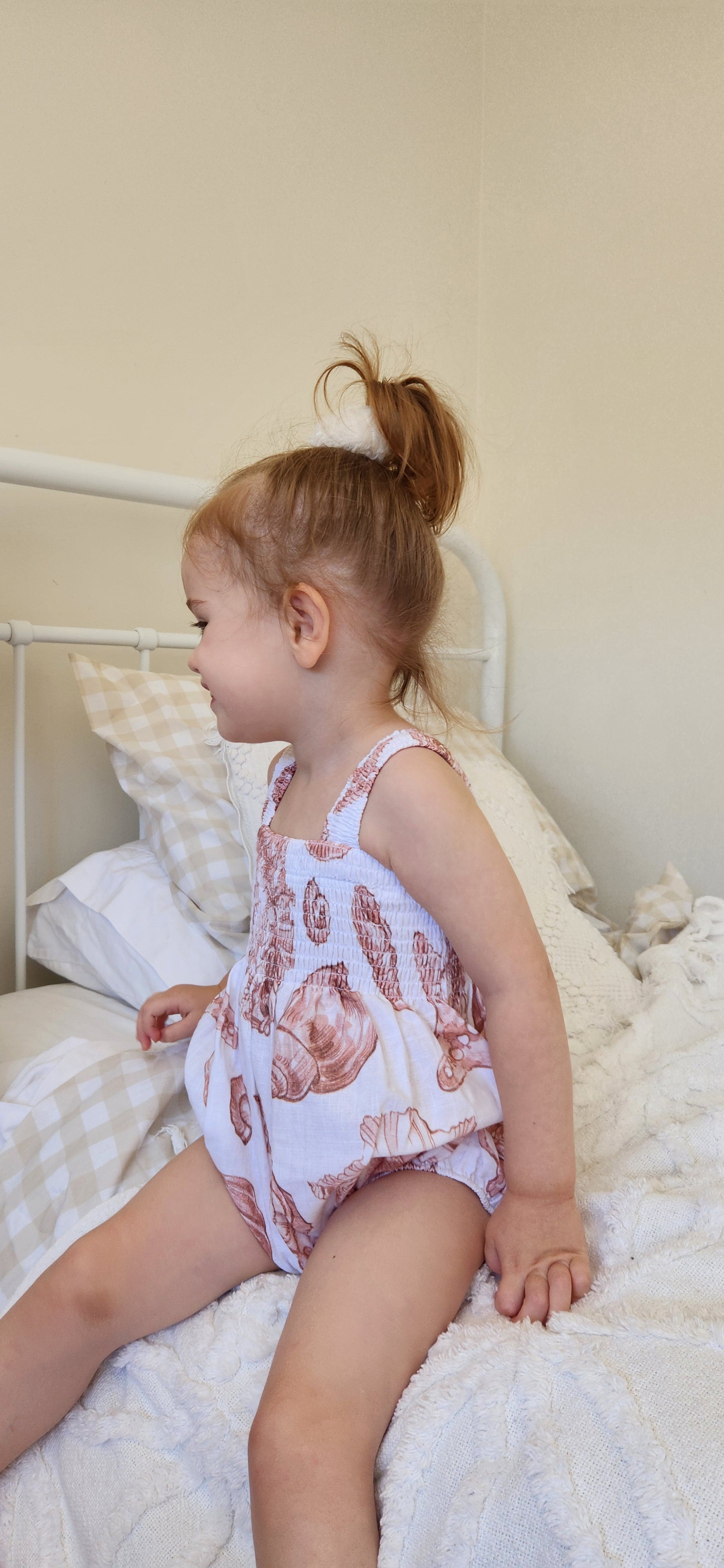 Amaya Romper - Linen Seashells