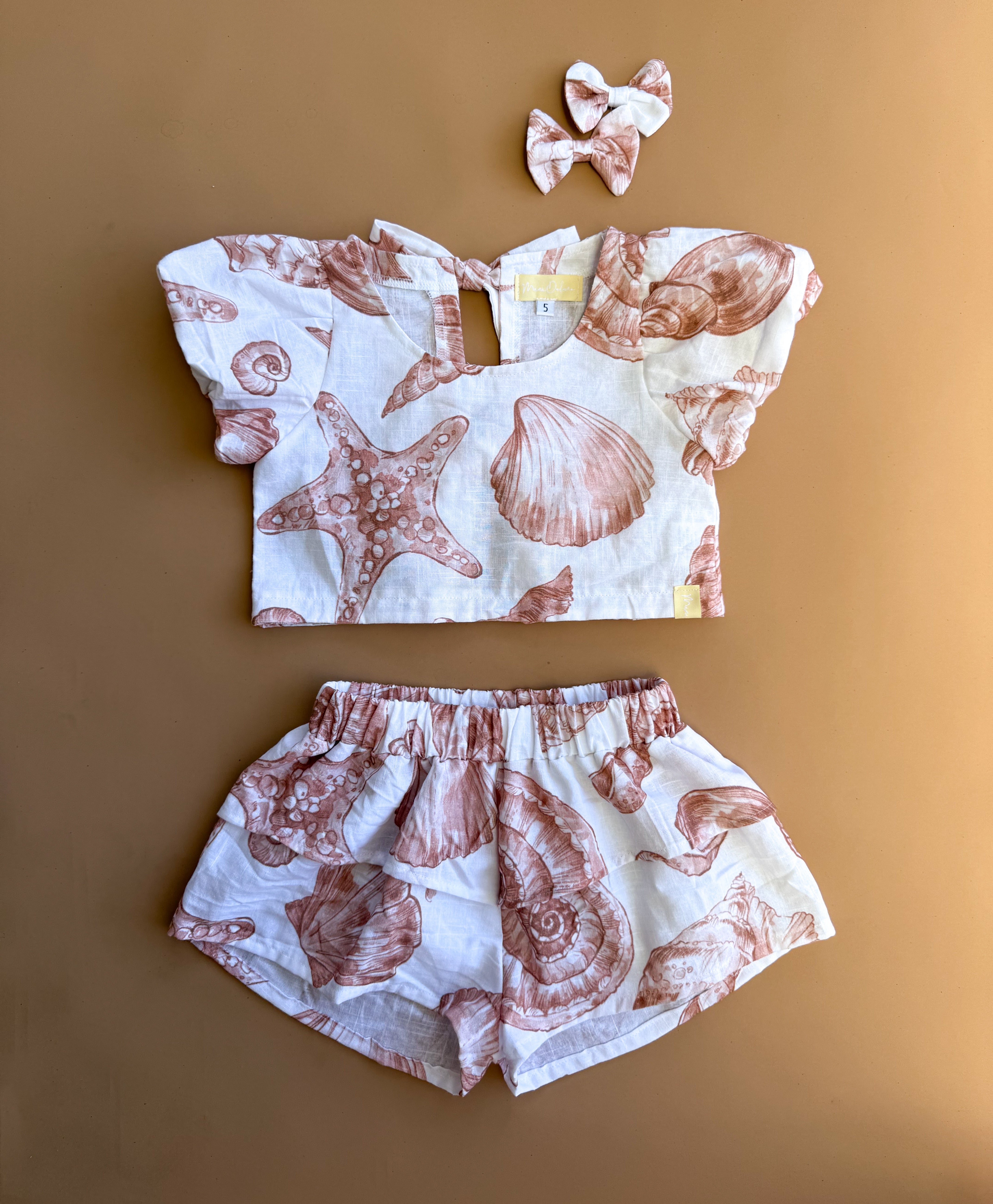 Kendall Shorts - Linen Seashells