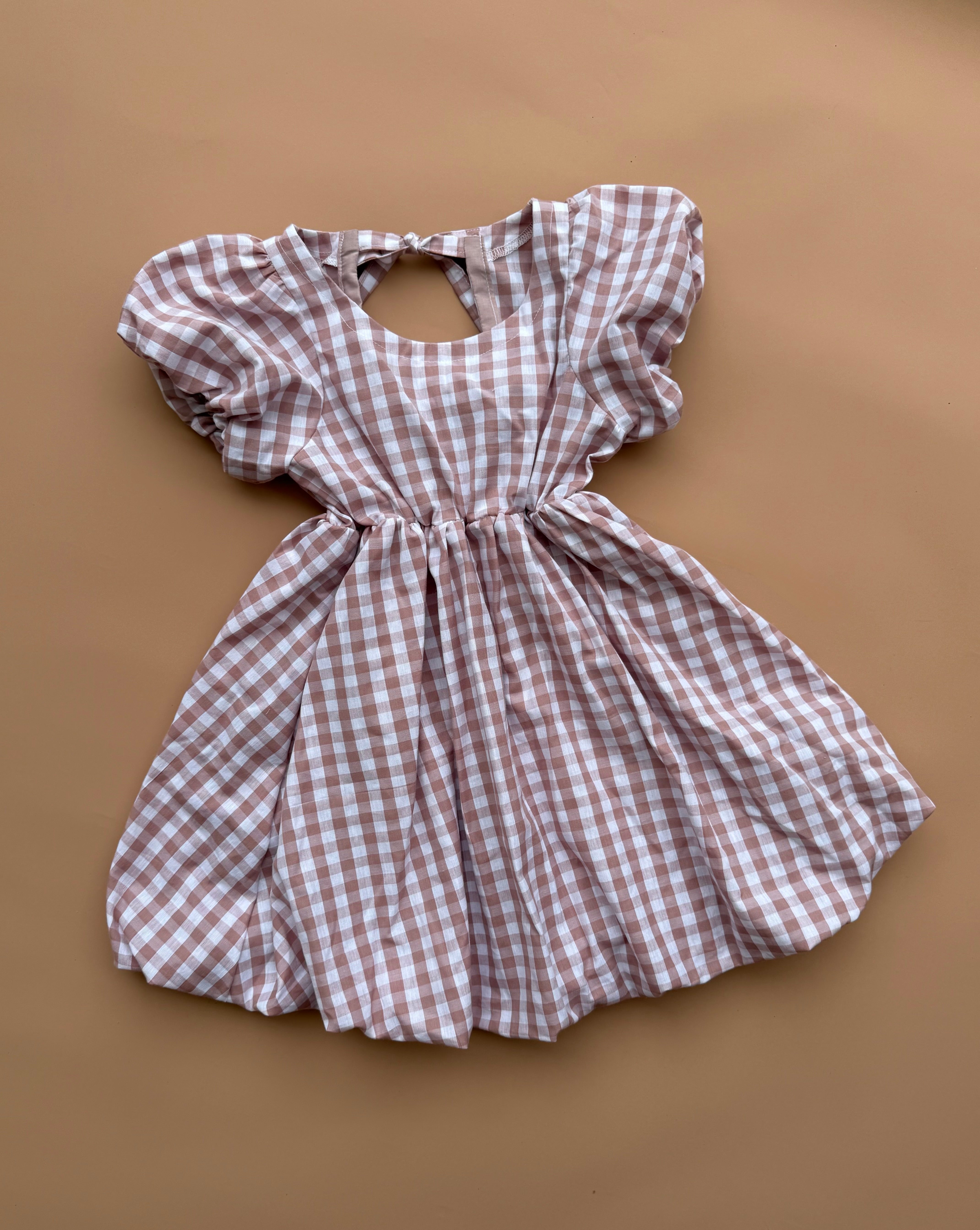 Ophelia Dress - Mauve Gingham (Made to Order)