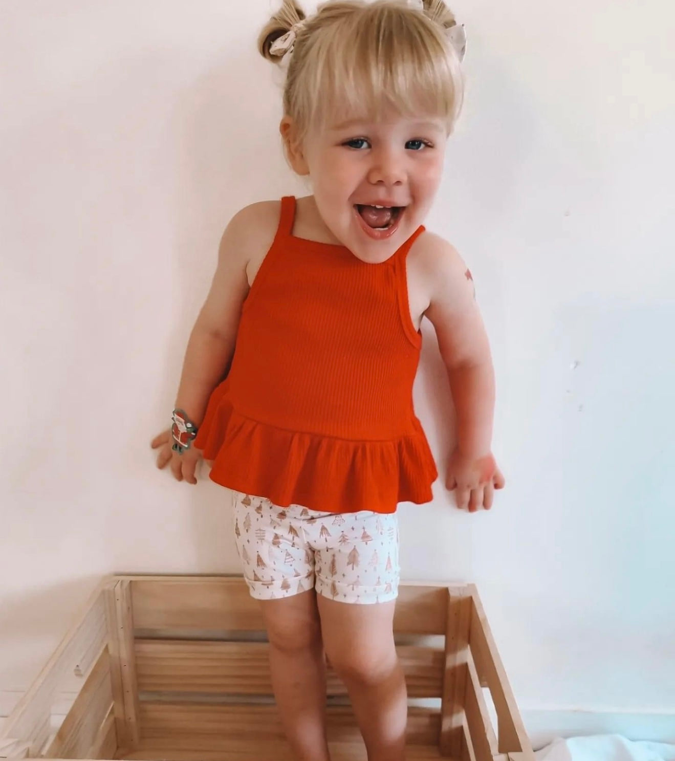 BASICS Peplum Singlet - Christmas Red