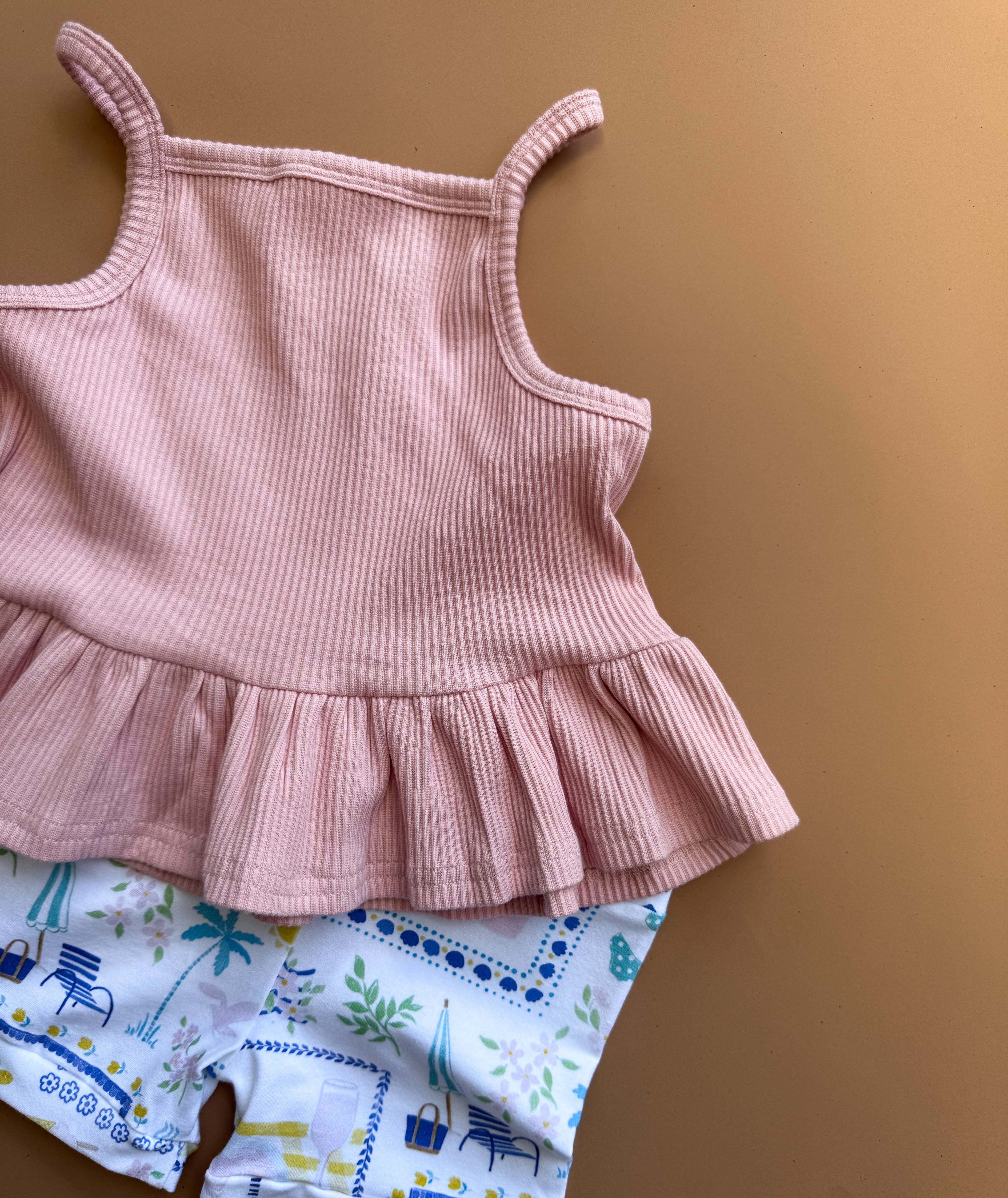 BASICS Peplum Singlet - Posy Pink