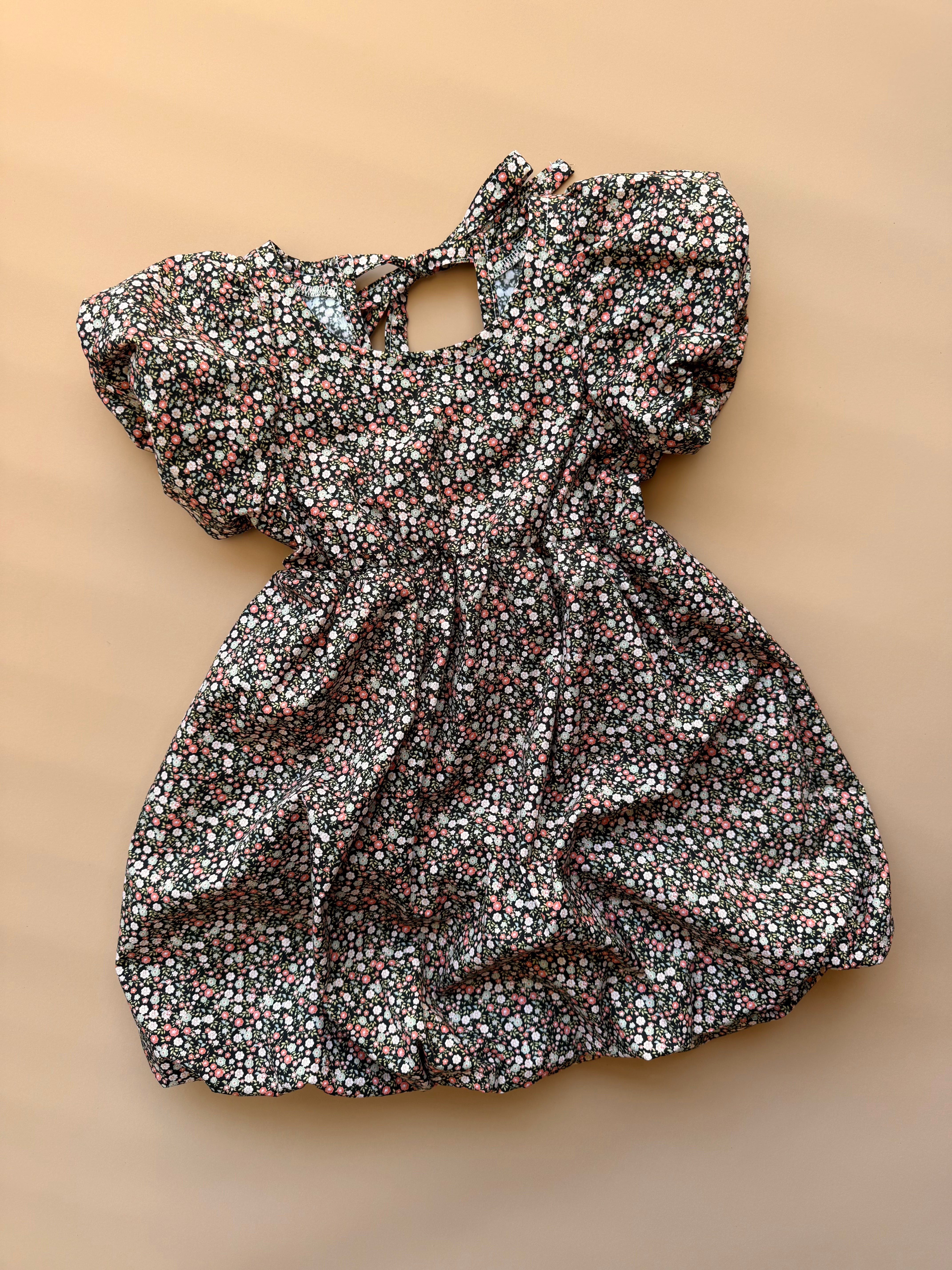 Ophelia Dress - Black Ditsy Floral (Made to Order)