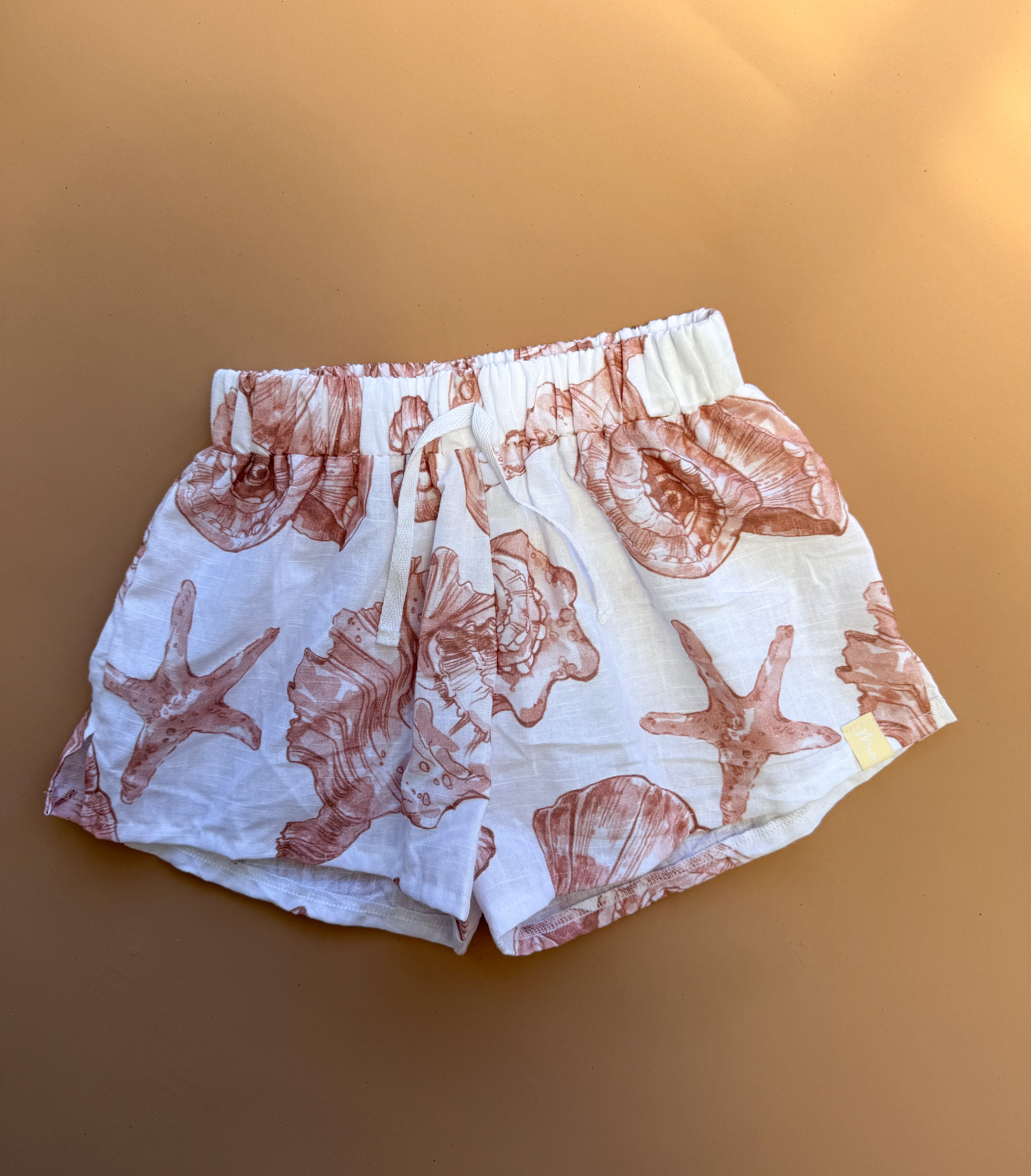 Mateo Shorts - Linen Seashells
