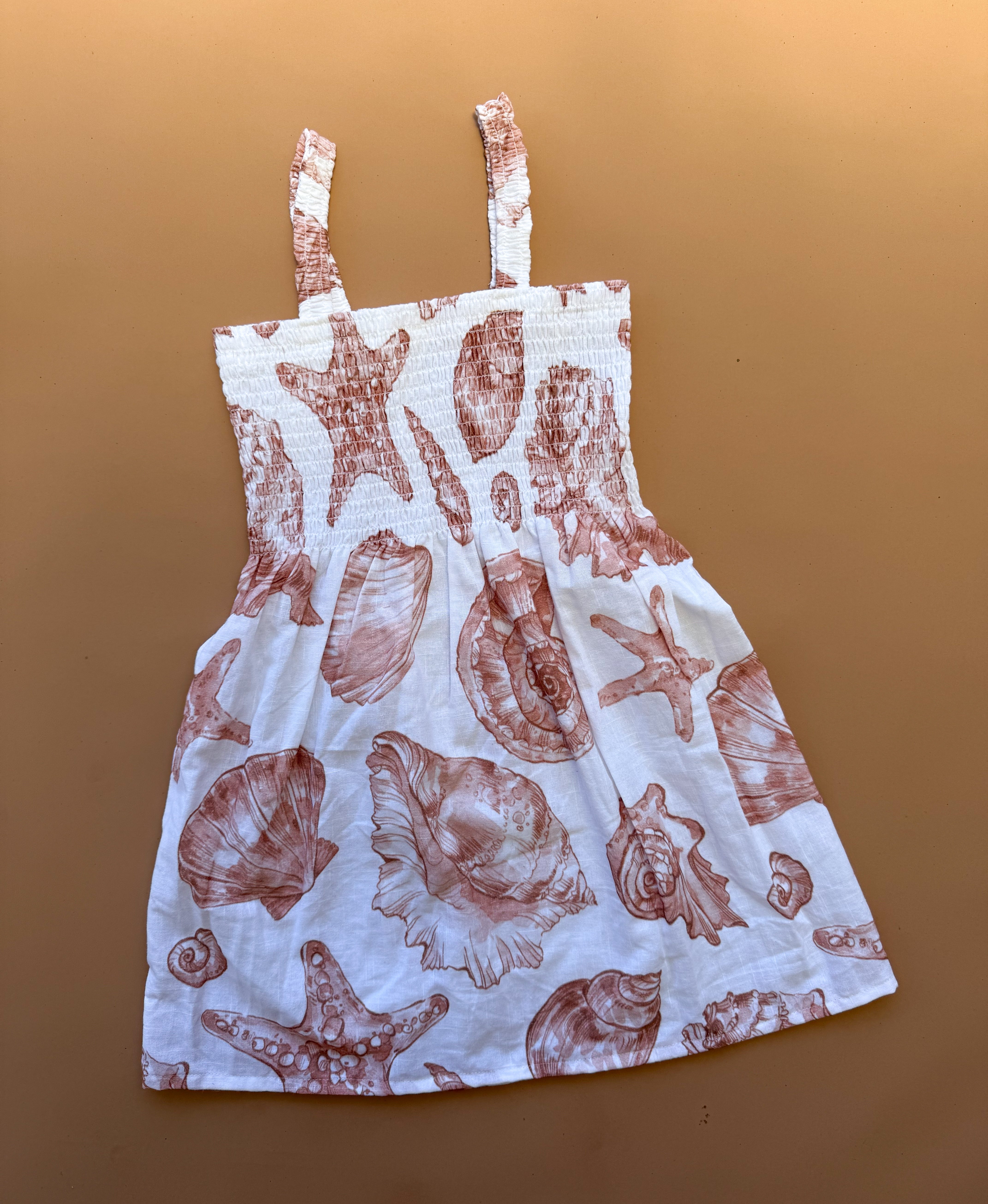 Amara Dress - Linen Seashells