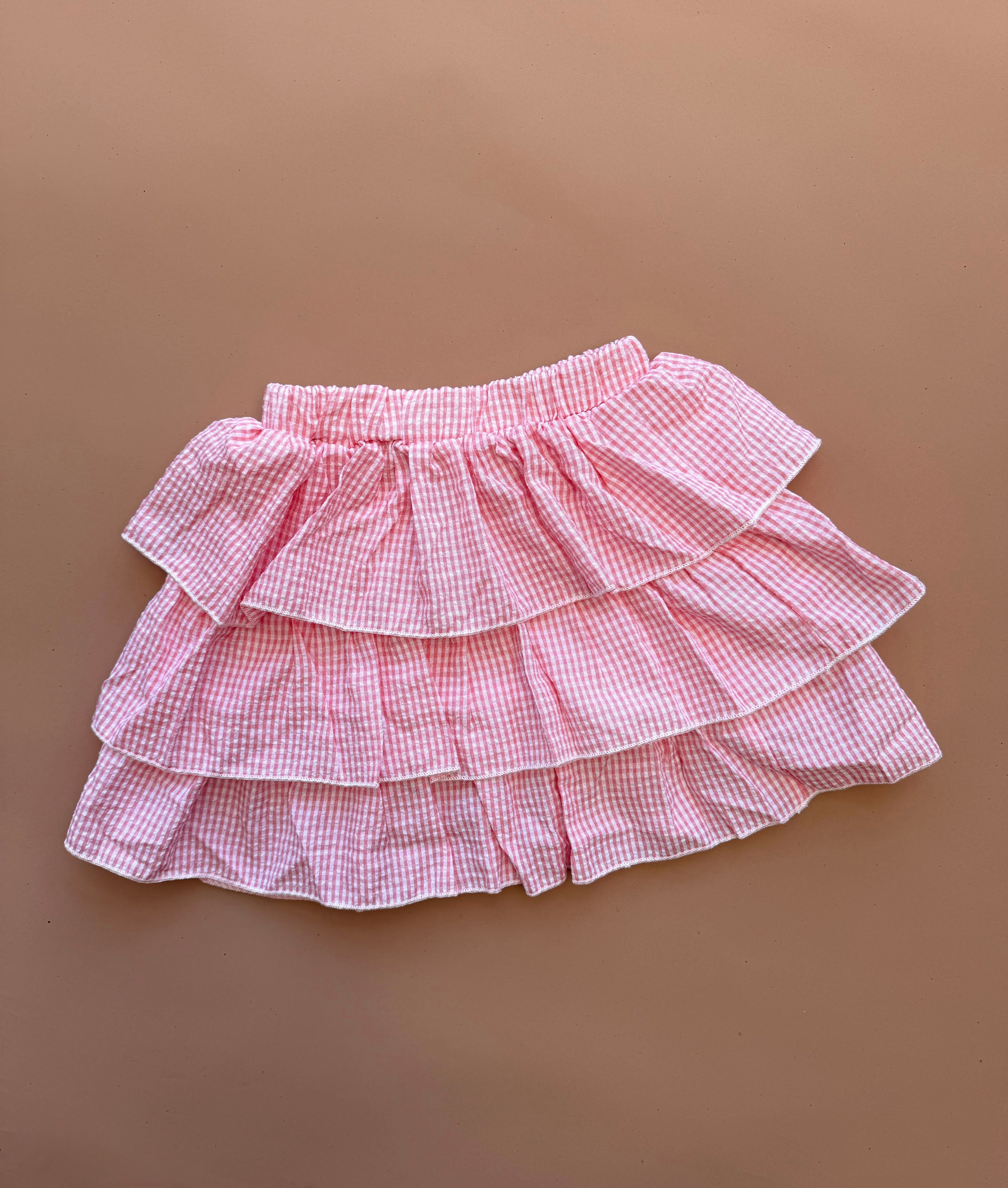 Lainey Skirt - Strawberry Gingham