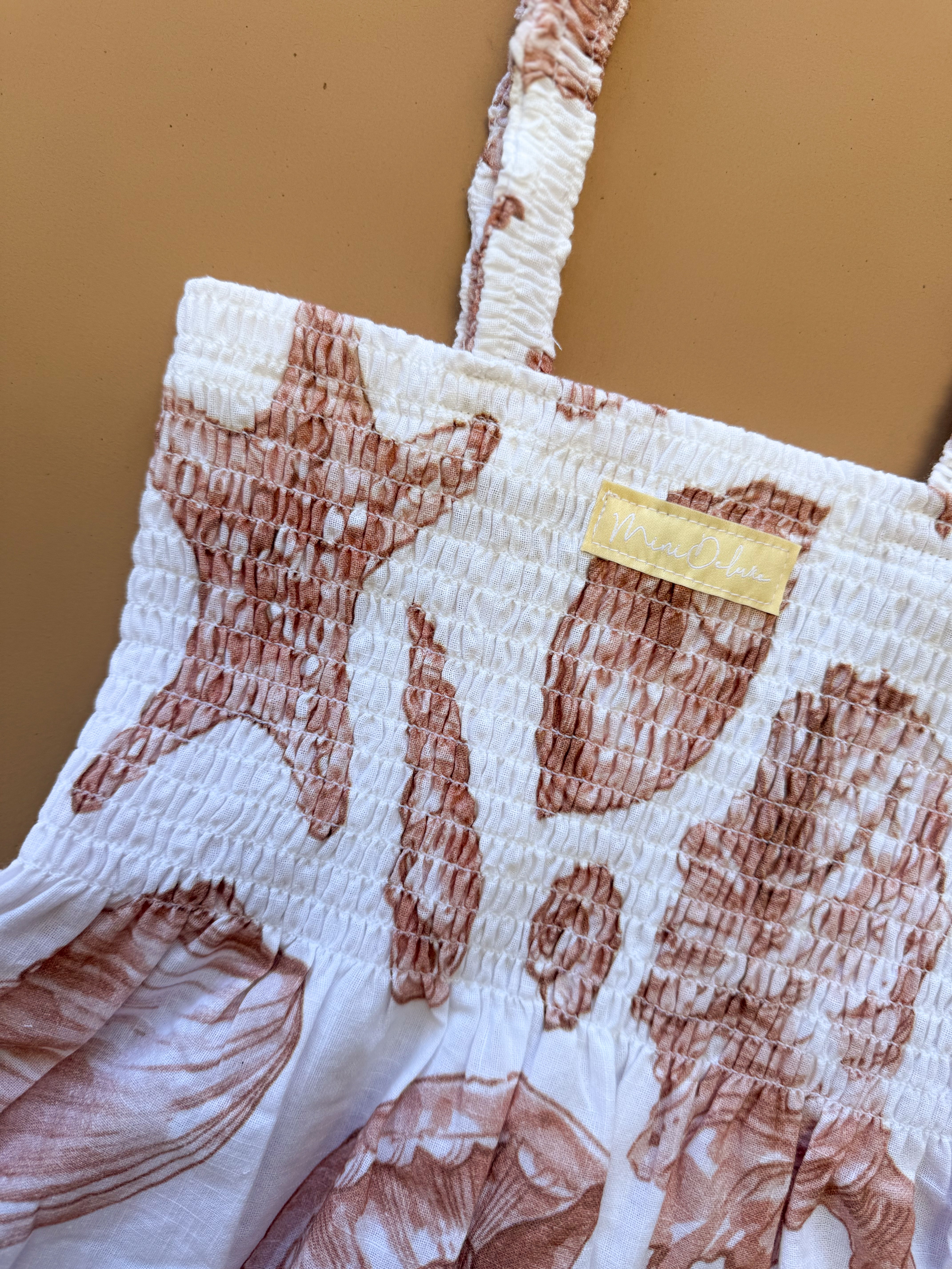 Amara Dress - Linen Seashells