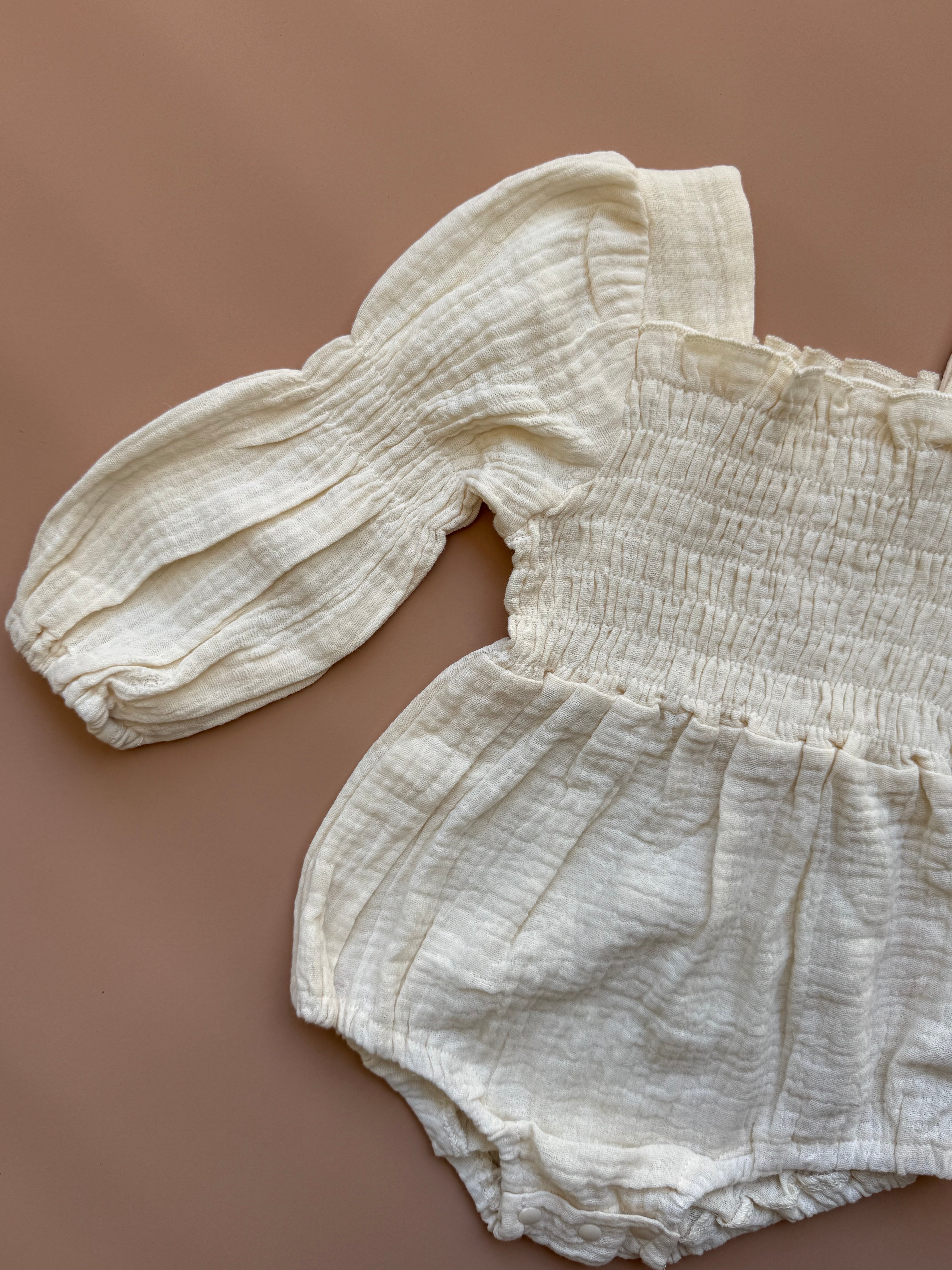 Lucille Romper - Cream (Made to Order)