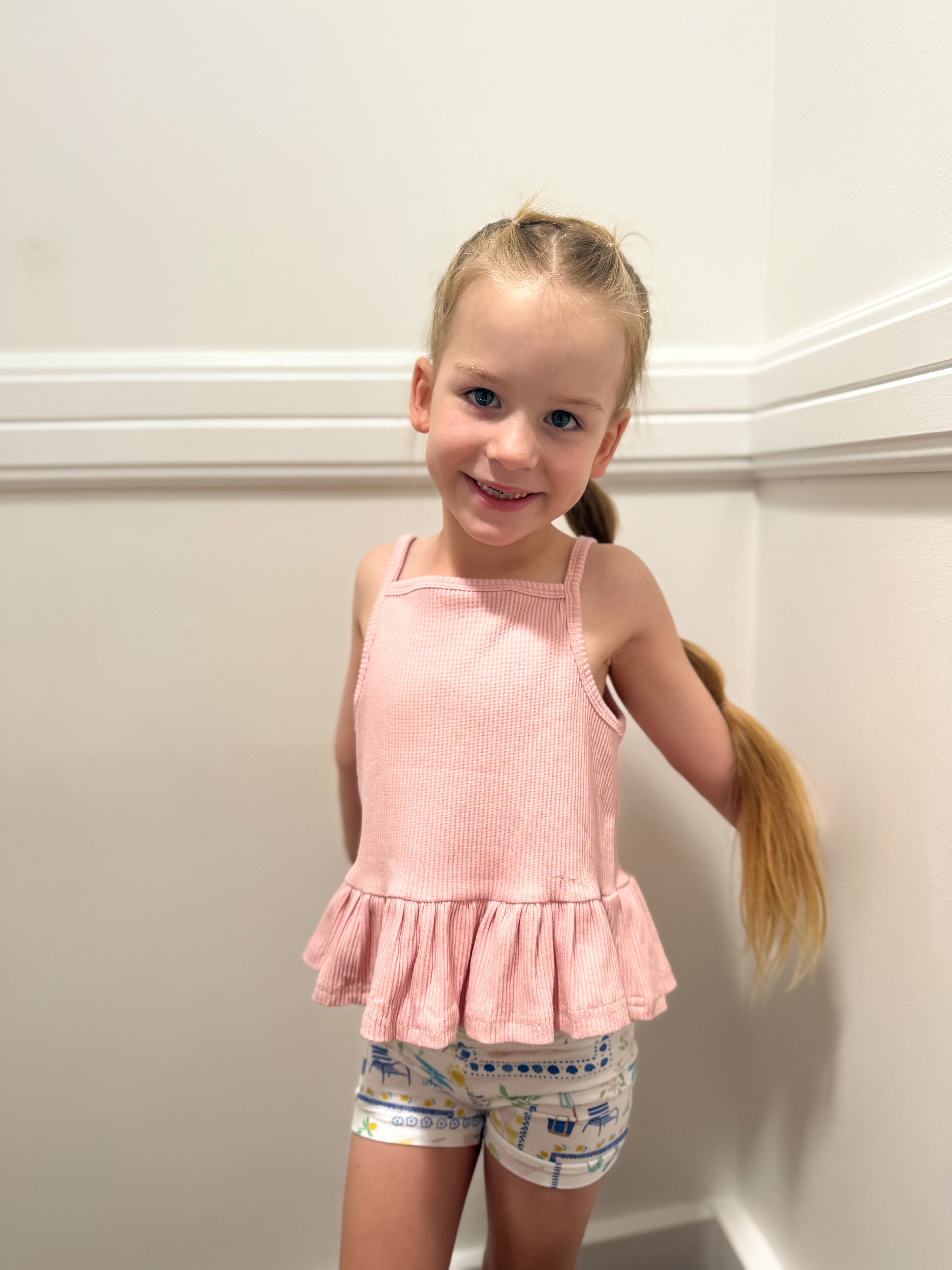 BASICS Peplum Singlet - Posy Pink