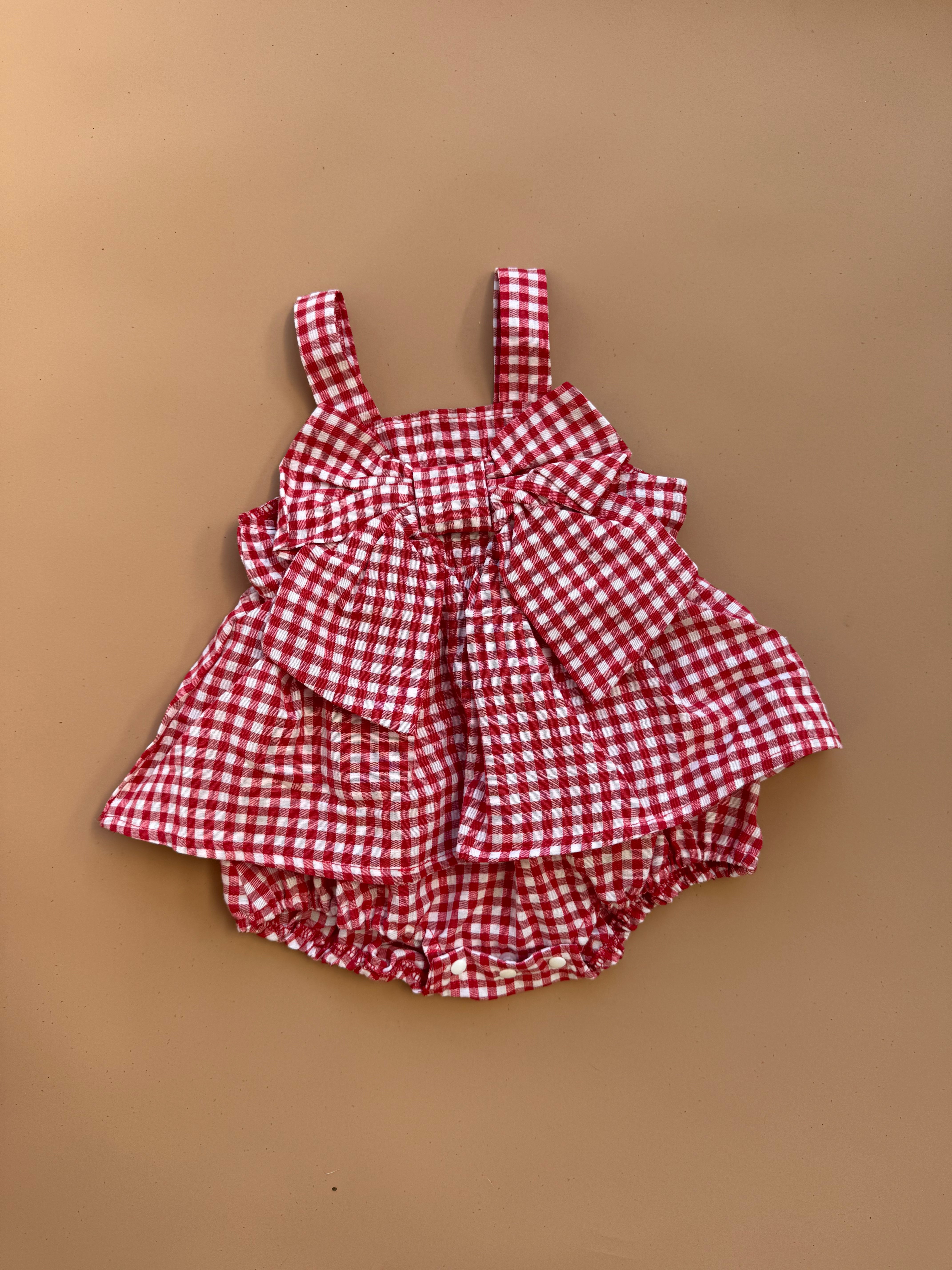 Bowie Romper - Red Gingham